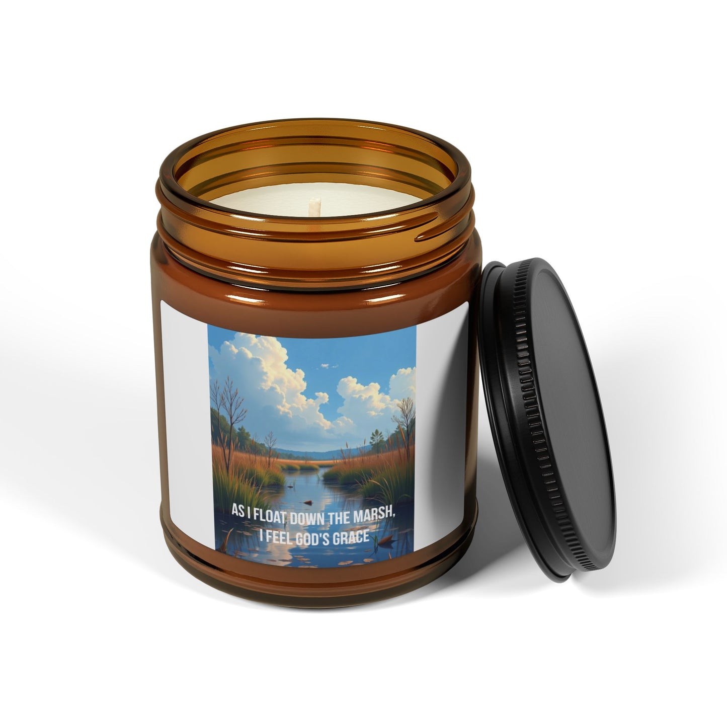 Soy Candle — “Be Still and Know” Amber Jar Scented Candle (Multiple Sizes)