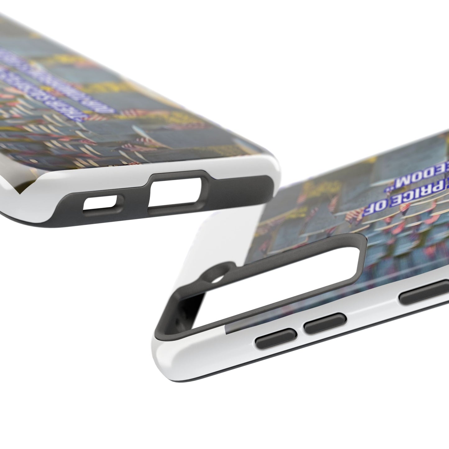 Veterans Memorial Tough Phone Case — "Their Sacrifices: The Price of Your Freedom" Patriotic Graveyard Design
