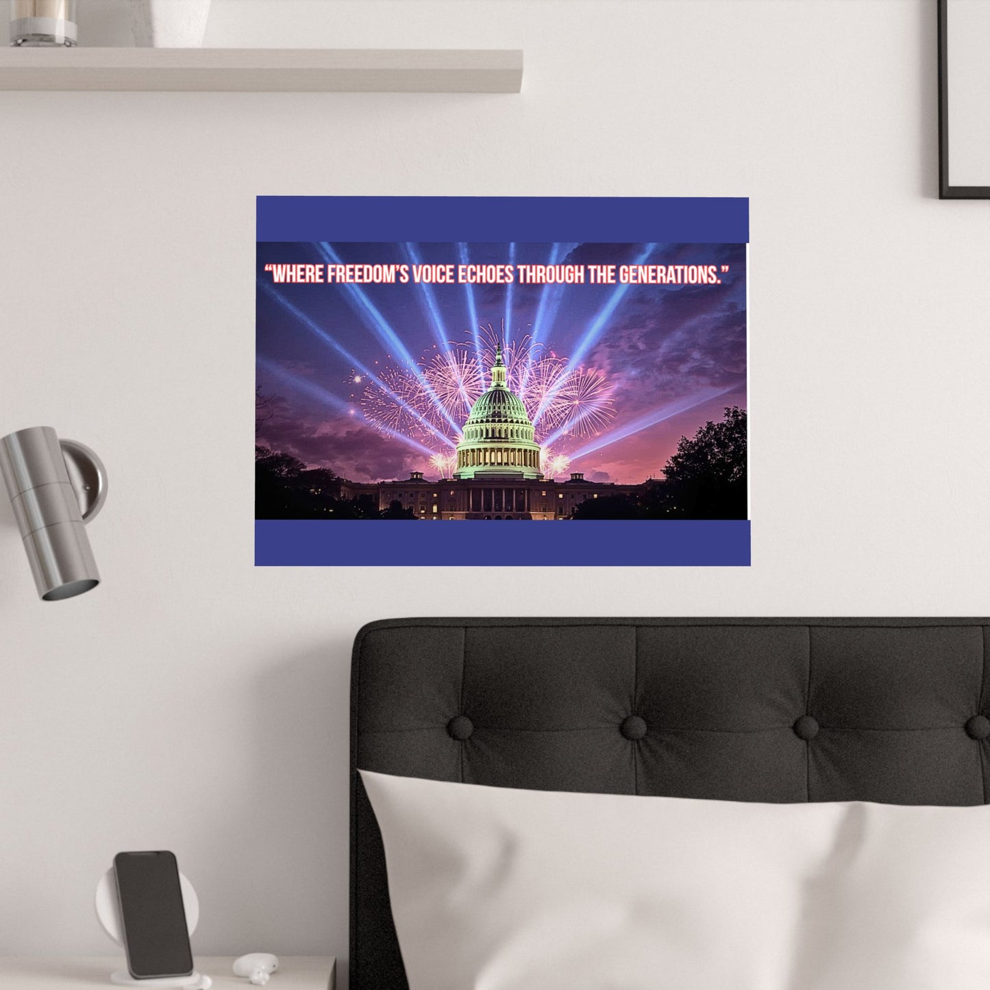 Capitol Fireworks Satin Poster — "Where Freedom's Voice Echoes Through the Generations"