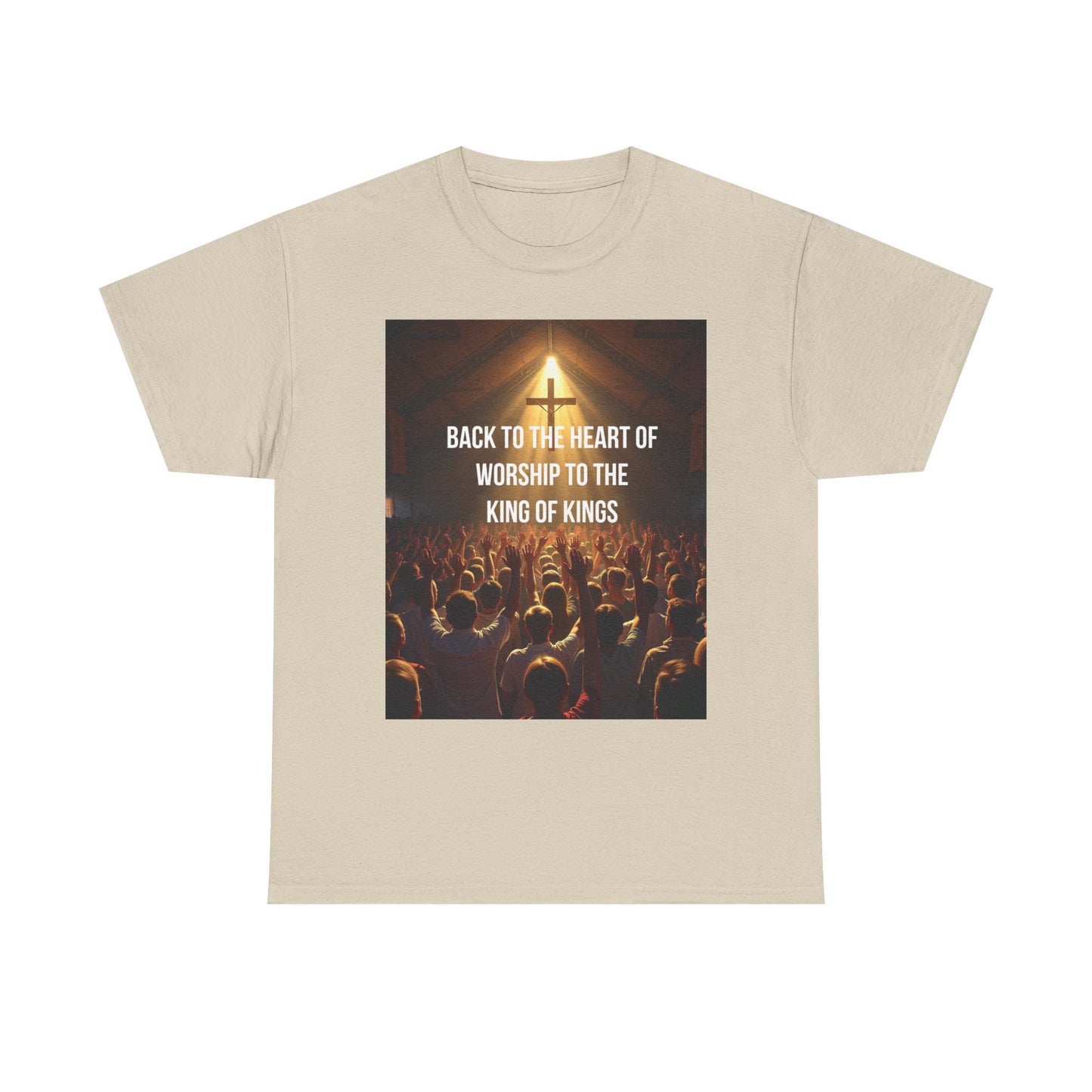 Worship Concert Tee — "Back to the Heart of Worship to the King of Kings" Christian T-Shirt