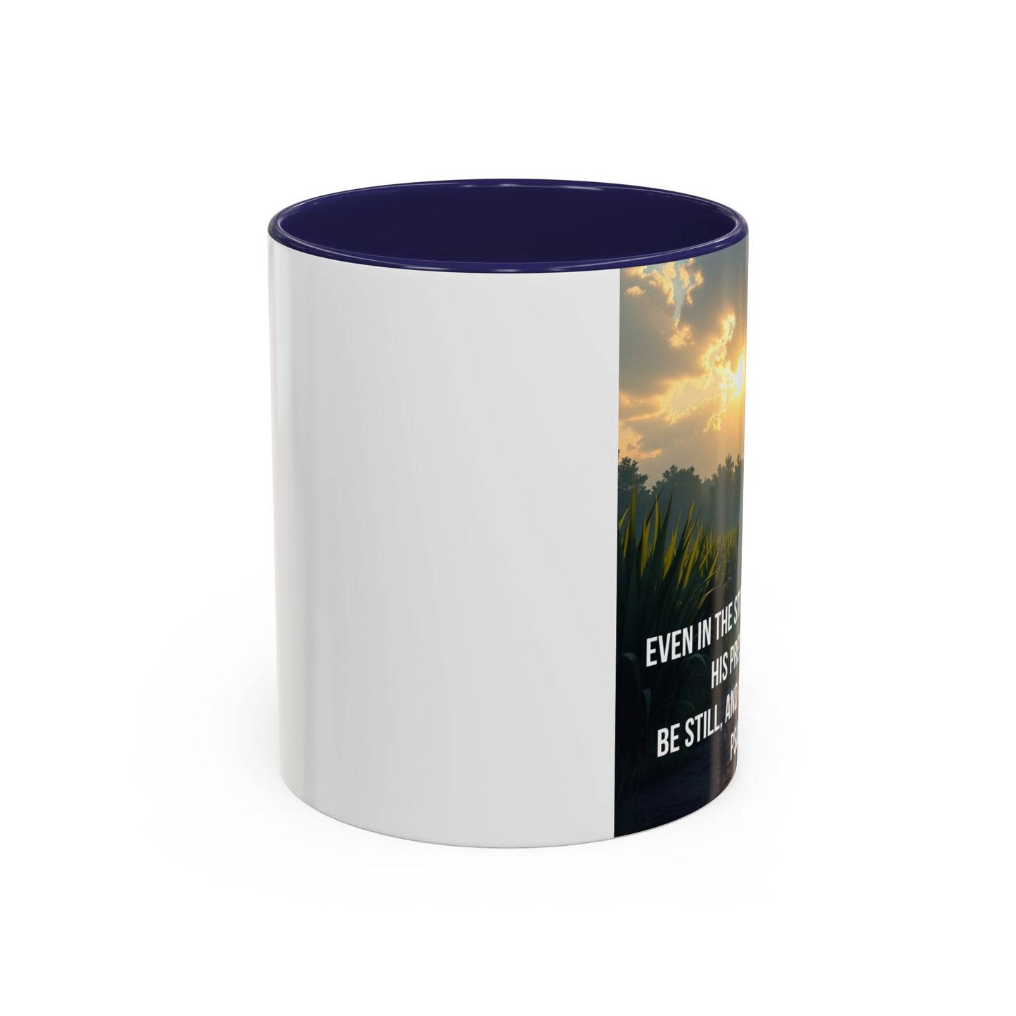 Inspirational Psalm 46:10 Coffee Mug — "Be Still" Accent Mug