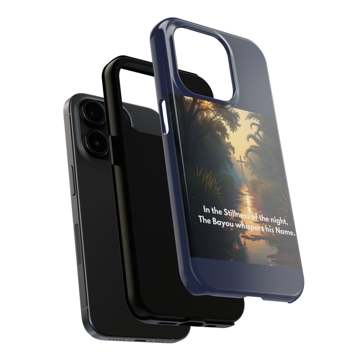Bayou Cross Phone Case — "In the Stillness of the Night, The Bayou Whispers His Name"