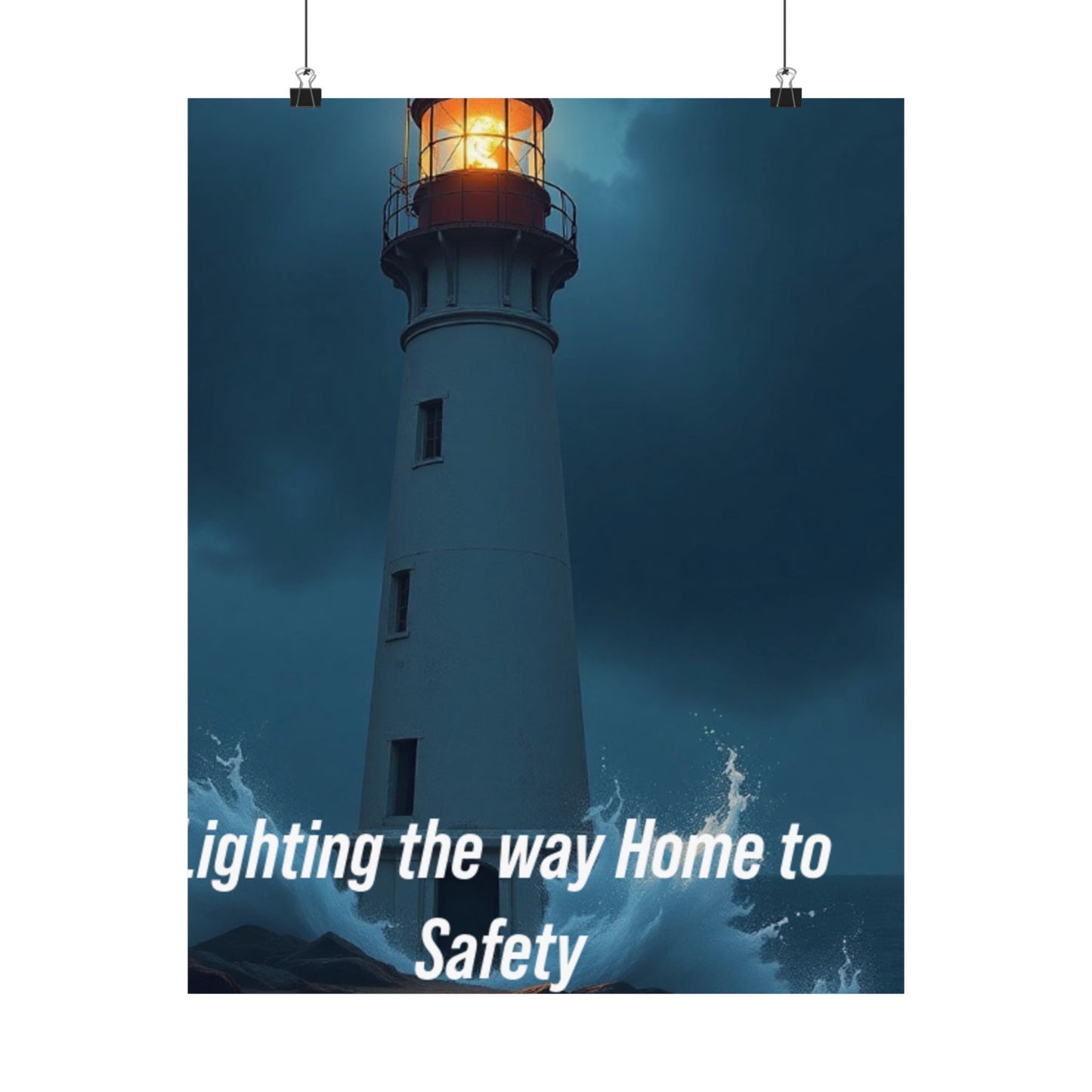 Lighthouse Satin Poster - "Lighting the Way Home to Safety" (210gsm)