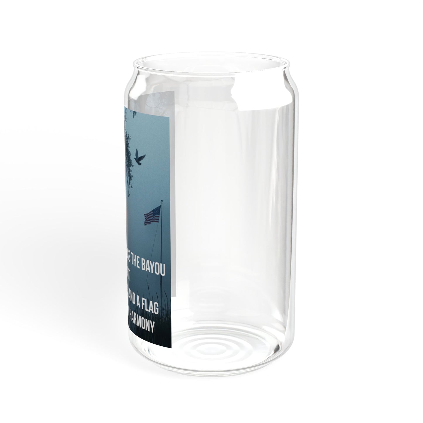 Peaceful Night Sipper Glass — 16oz Inspirational Sunset Design with Quote