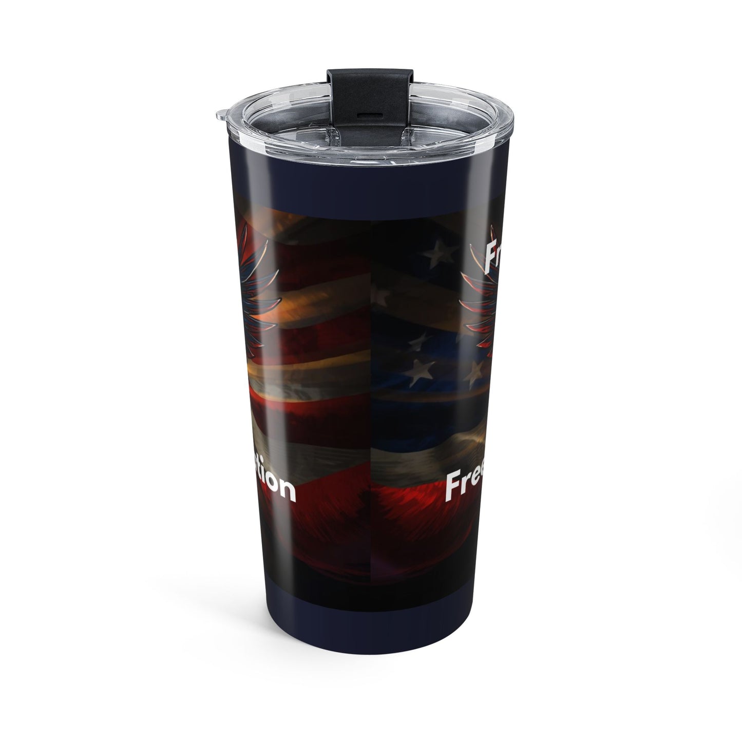 20oz Patriotic Eagle Tumbler – Freedom Flag Design, Inspirational Quote