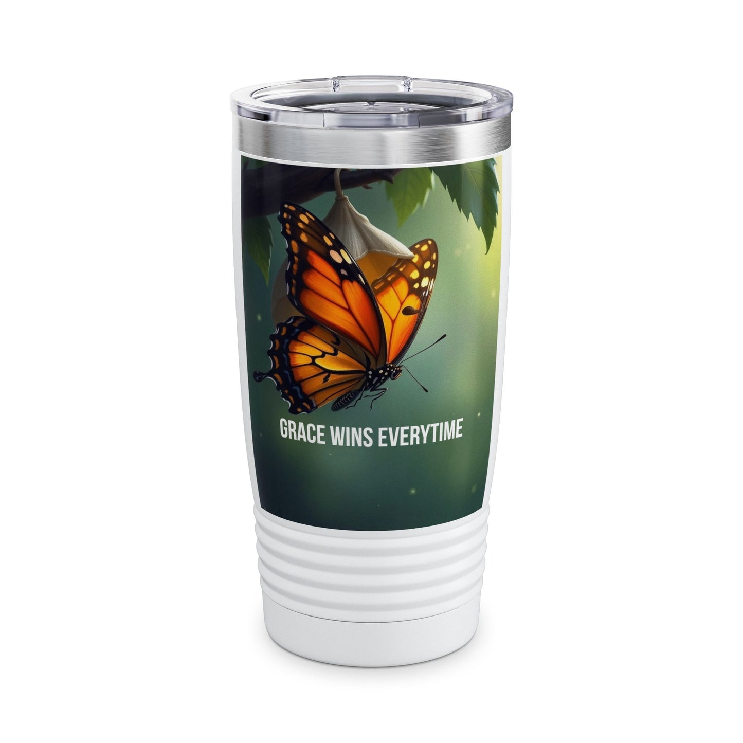 Grace Wins Everytime Butterfly 20oz Tumbler