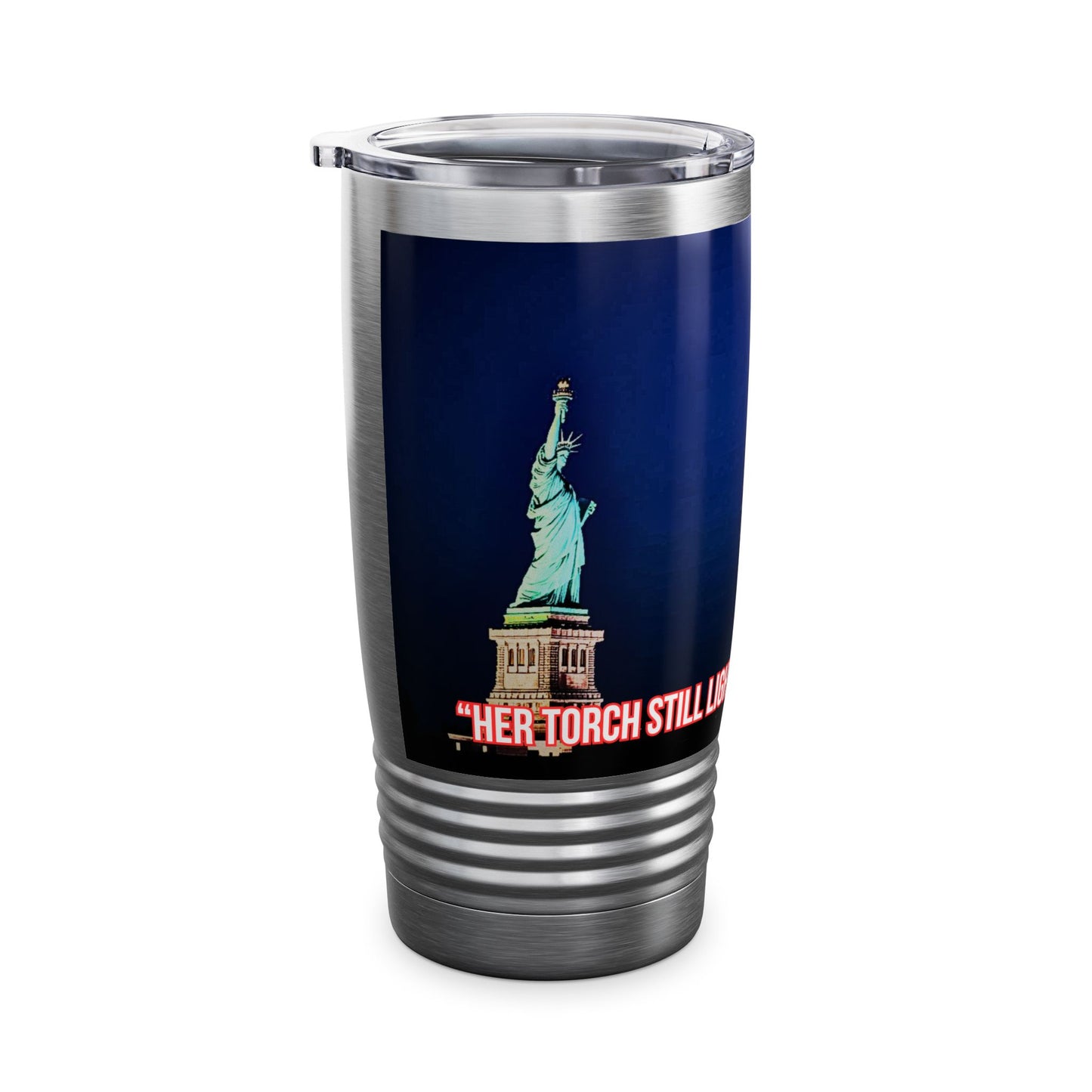 Statue of Liberty Fireworks 20oz Tumbler — "Her Torch Still Lights the Path"