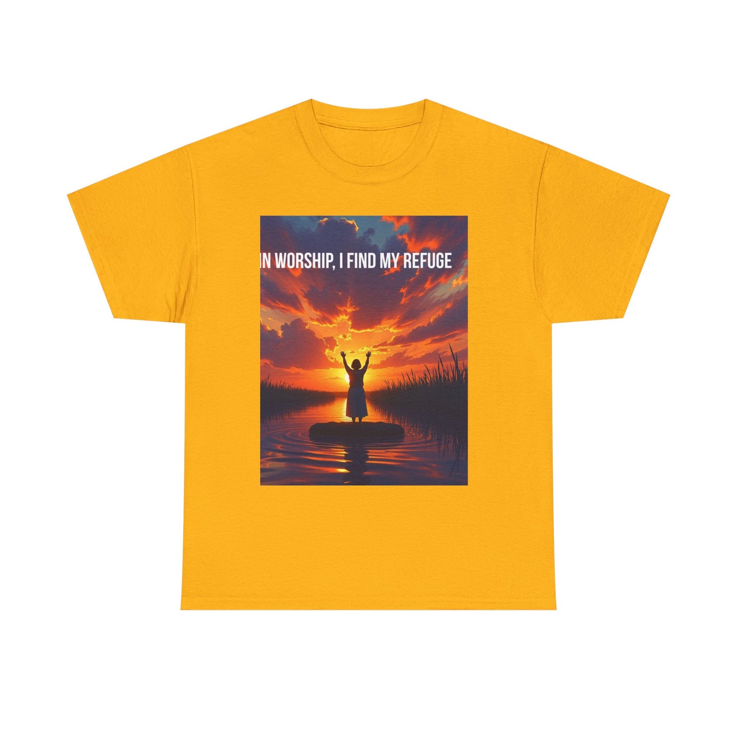 Worship Refuge T-Shirt – "In Worship, I Find My Refuge" Inspirational Christian Tee