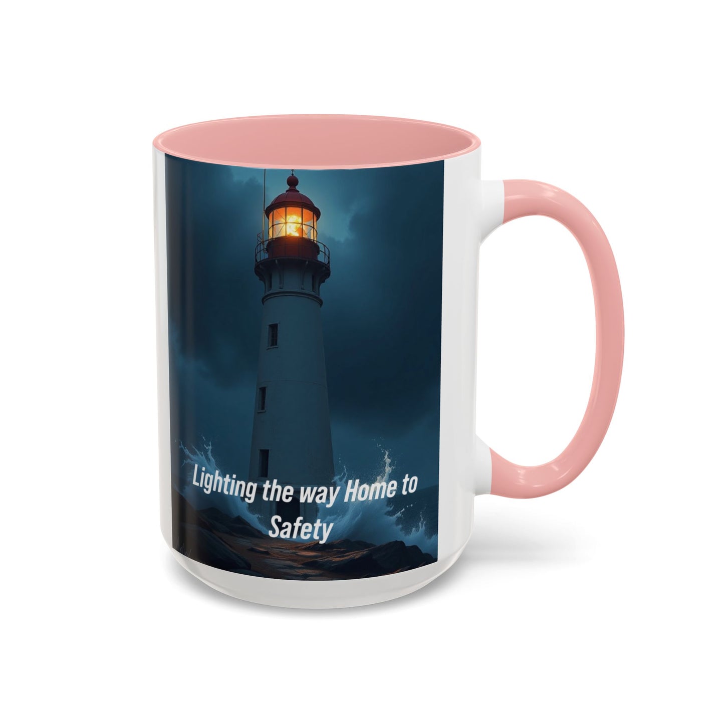 Lighthouse Coffee Mug - "Lighting the Way Home to Safety" Accent Mug
