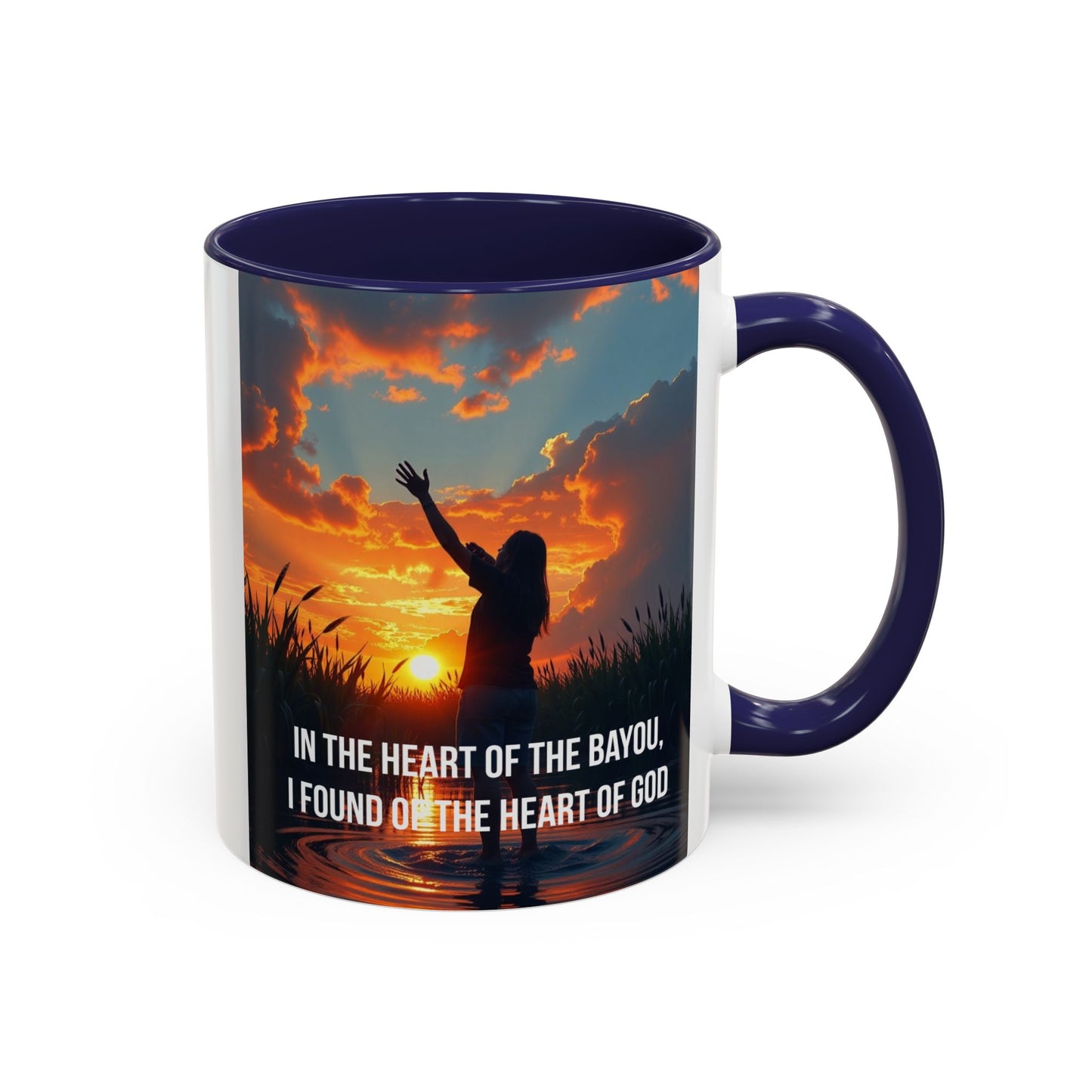 Inspirational Bayou Coffee Mug — "In the Heart of the Bayou, I Found God"