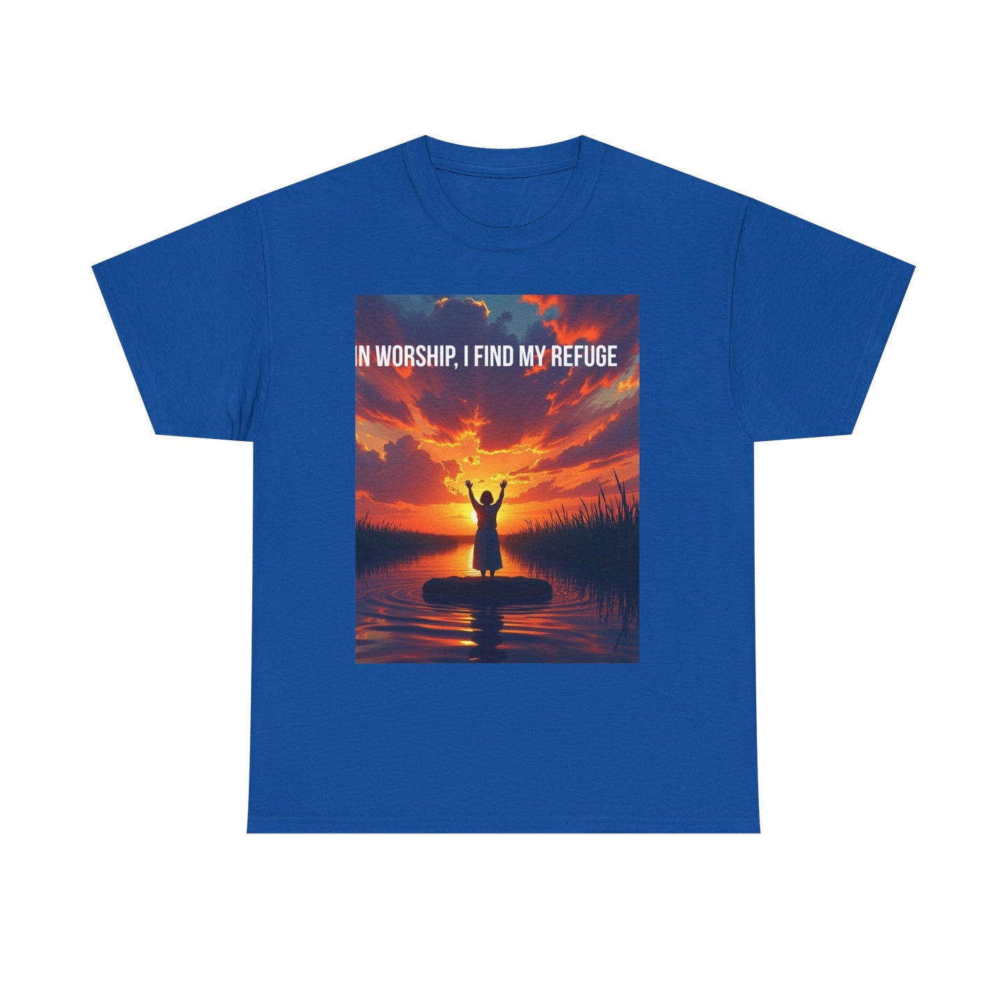 Worship Refuge T-Shirt – "In Worship, I Find My Refuge" Inspirational Christian Tee