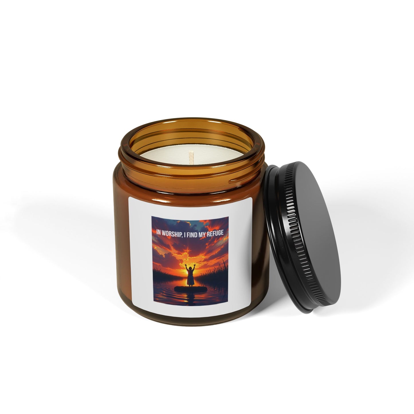 Soy Candle — 'At Sunrise I Find My Home' Amber Jar Scented Candle