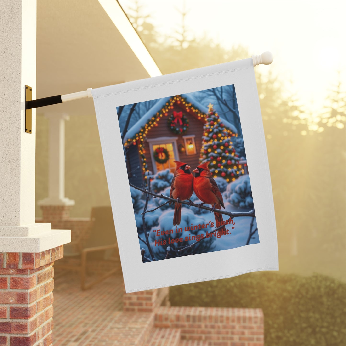 Charming Garden Banner, Winter Decor, Housewarming Gift, Seasonal Garden Flag, Holiday Home Decoration  202