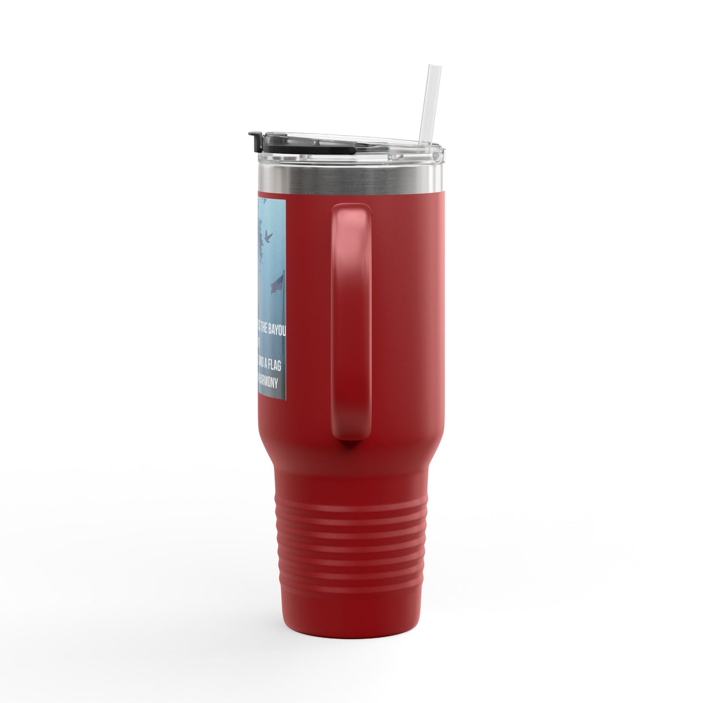 40oz Insulated Travel Mug — Scenic Sunset Peace Quote Design