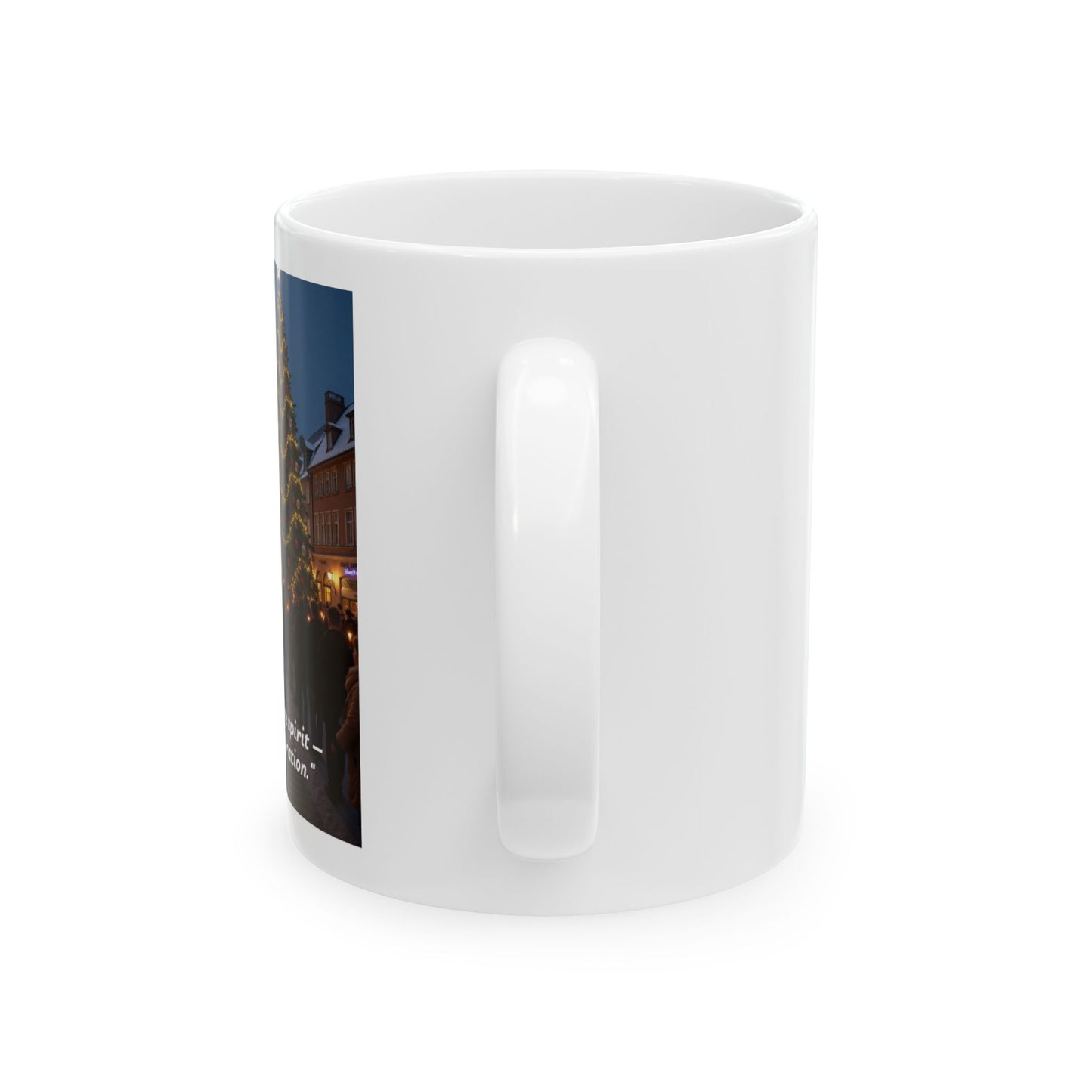Ceramic Holiday Mug - Twin Lights Design, Christmas Gift, Celebration Cup for Coffee or Tea, Festive Home Decor, Perfect for Winter  308