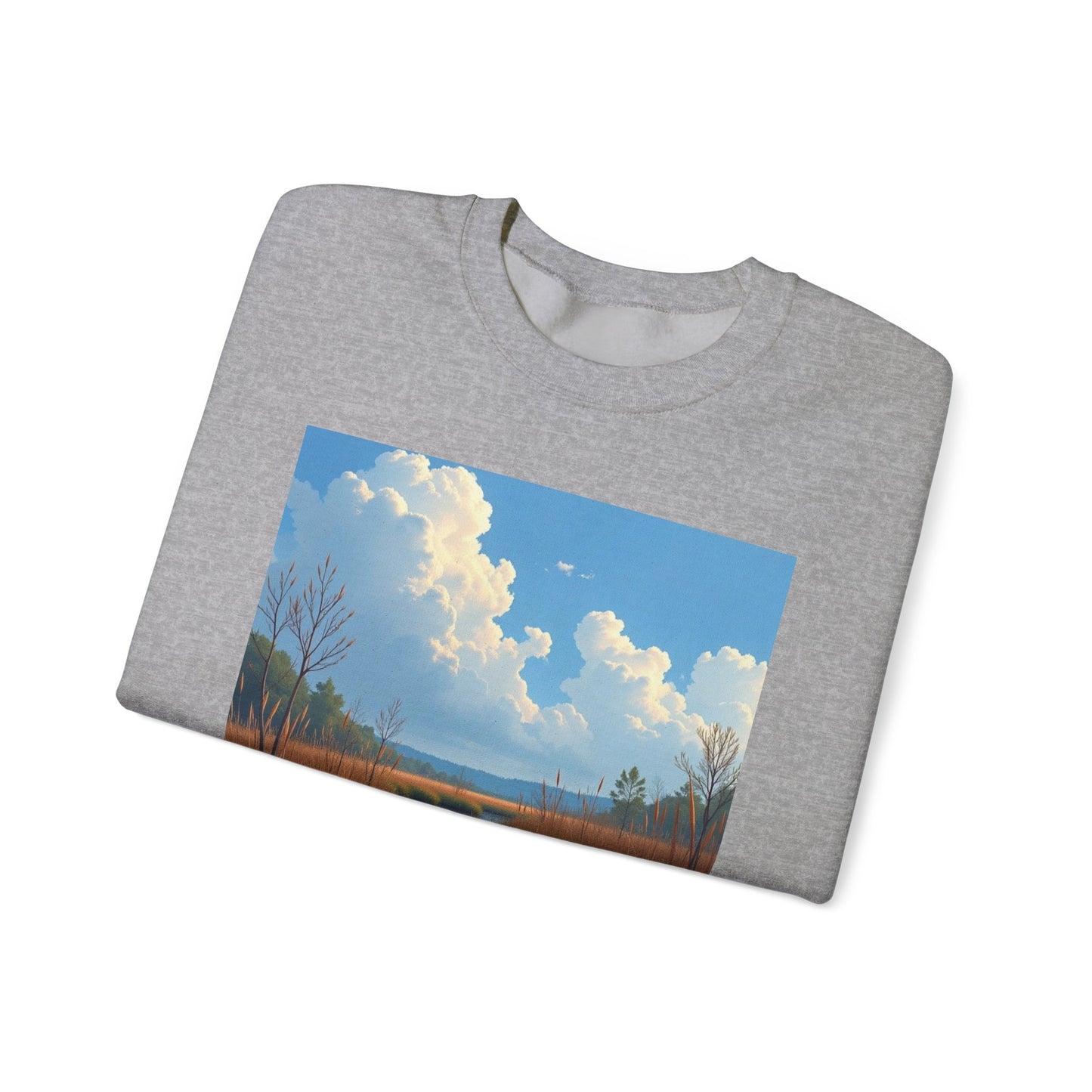 Sweatshirt — Marsh Scene with Lyrics "As I Float Down the Marsh, I Feel God's Grace"