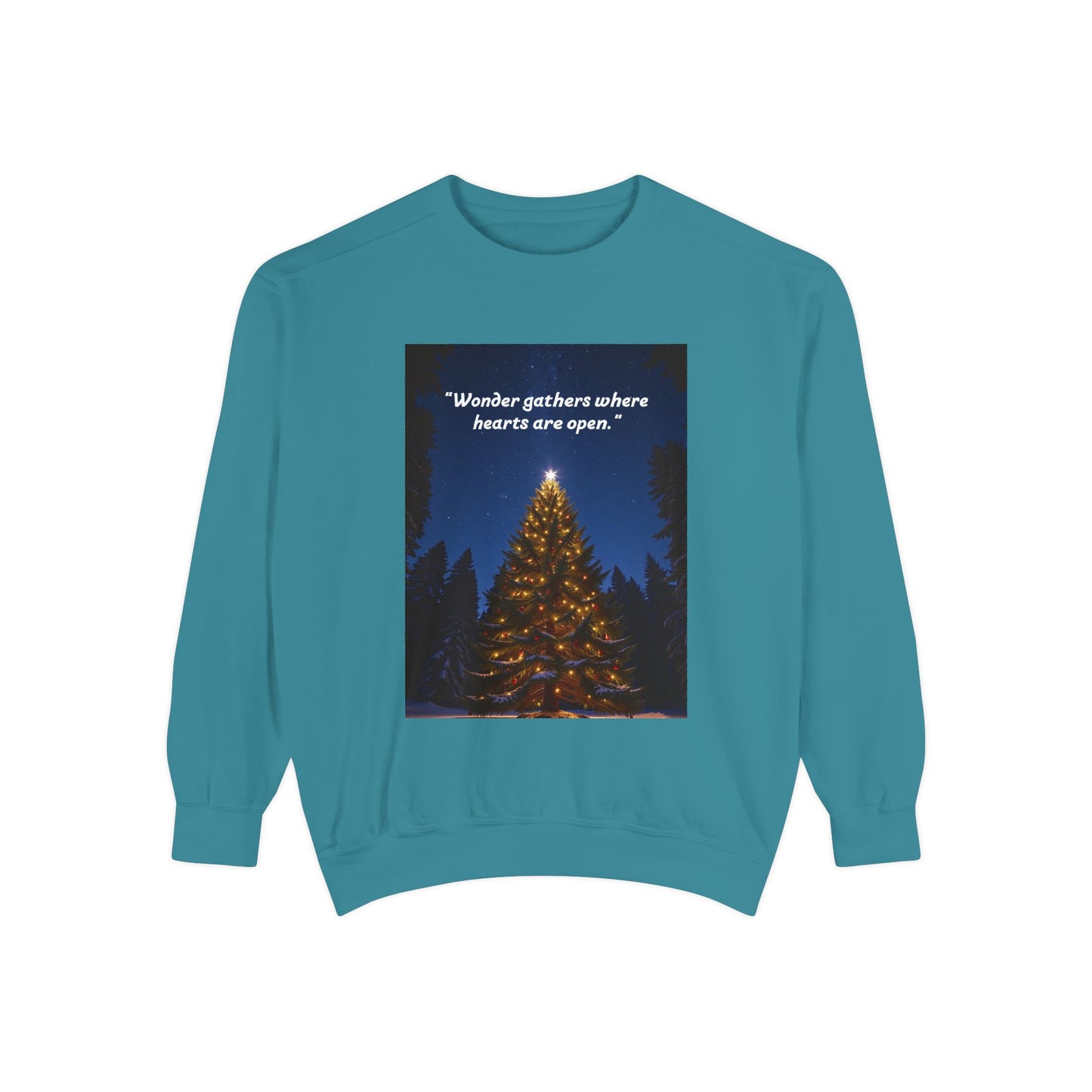 Cozy Holiday Sweatshirt with Inspirational Quote