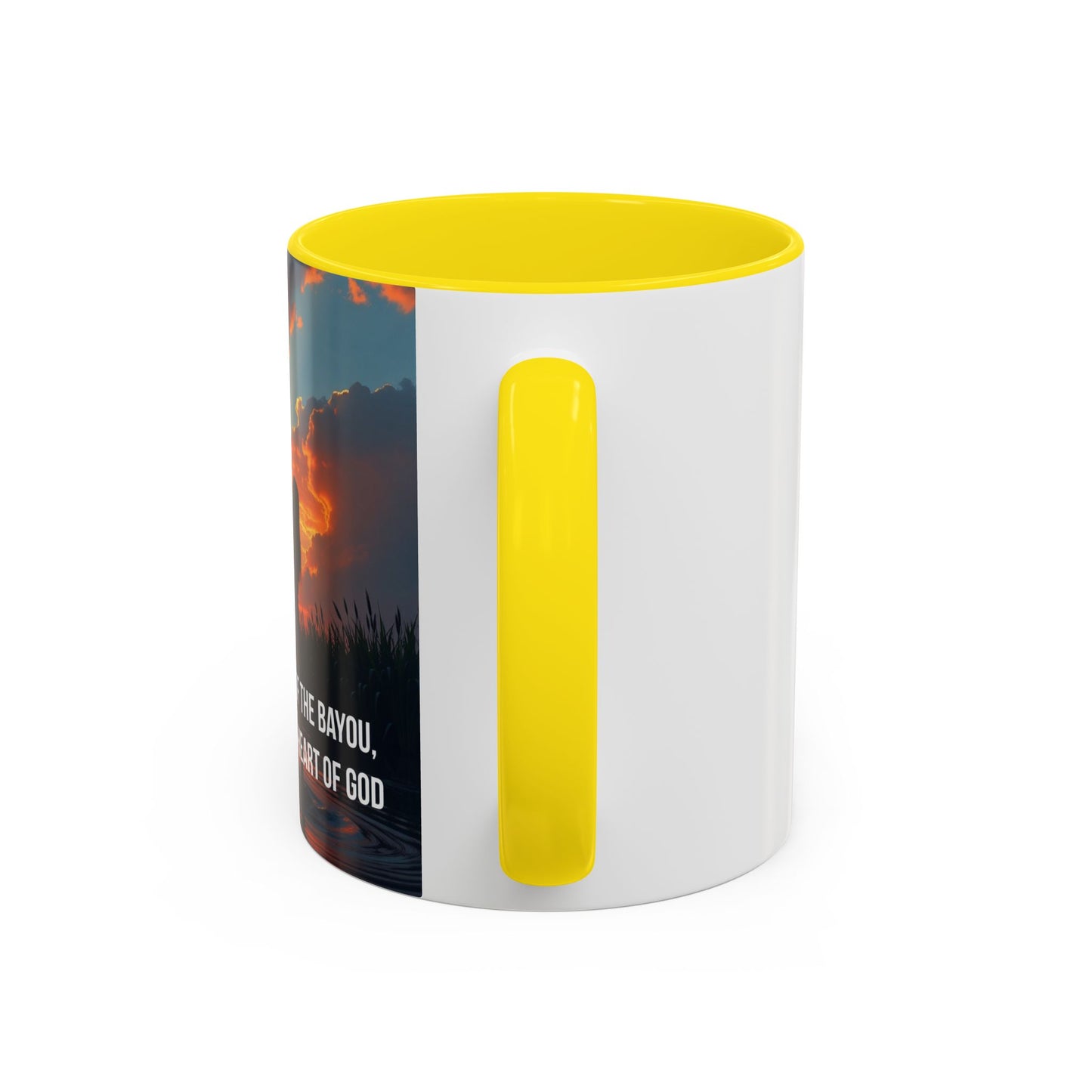 Inspirational Bayou Coffee Mug — "In the Heart of the Bayou, I Found God"