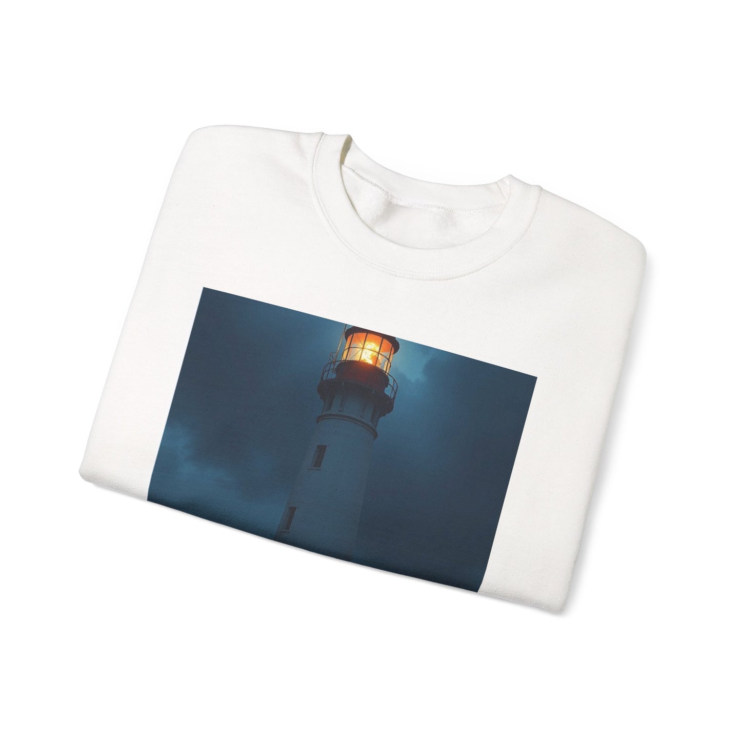 Faith Lighthouse Sweatshirt — "The light is guiding you home to the safe arms of the Lord"
