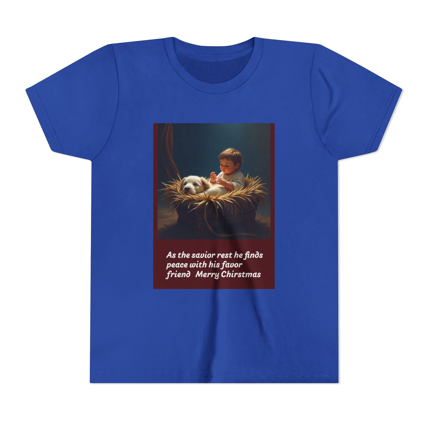 Youth Short Sleeve Tee - Merry Christmas Kid & Panda Design, Holiday Gift, Child's Tee, Cute Christmas Shirt, Winter Apparel
