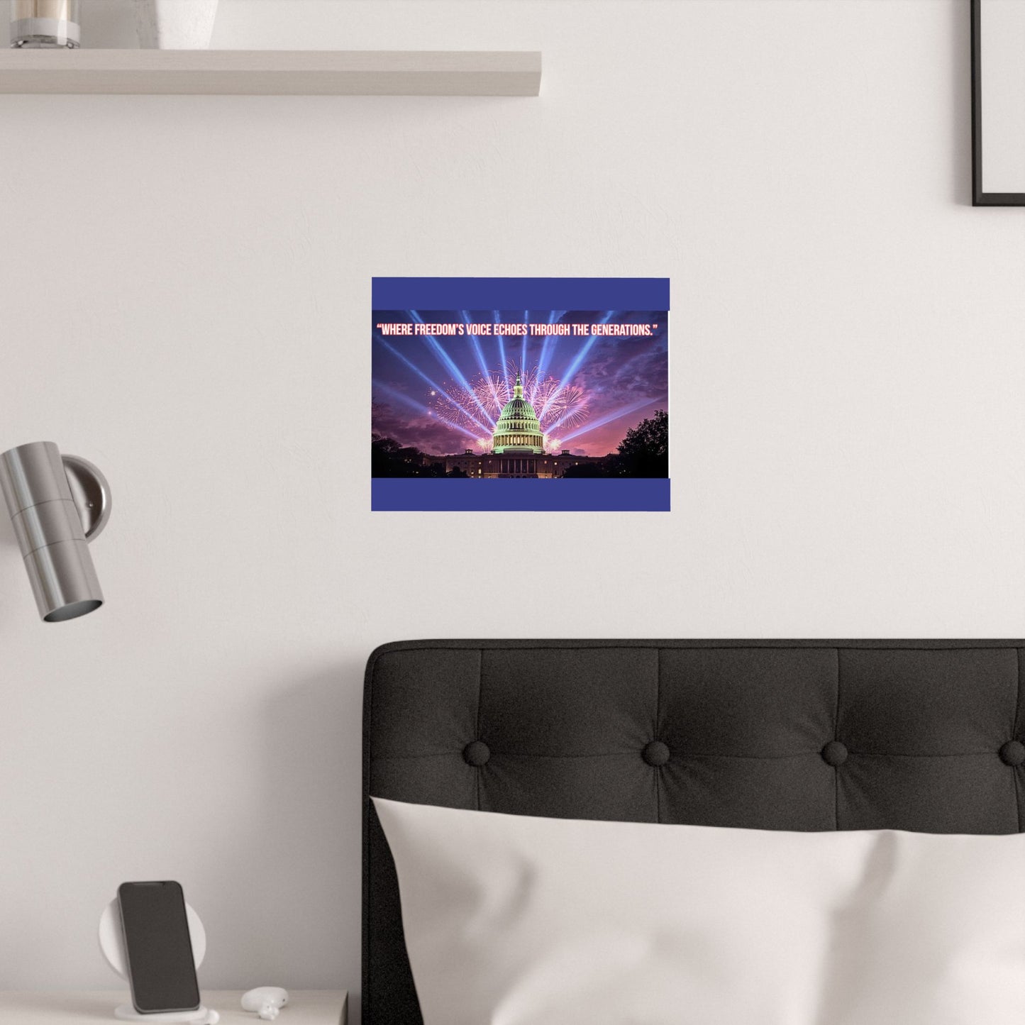 Capitol Fireworks Satin Poster — "Where Freedom's Voice Echoes Through the Generations"