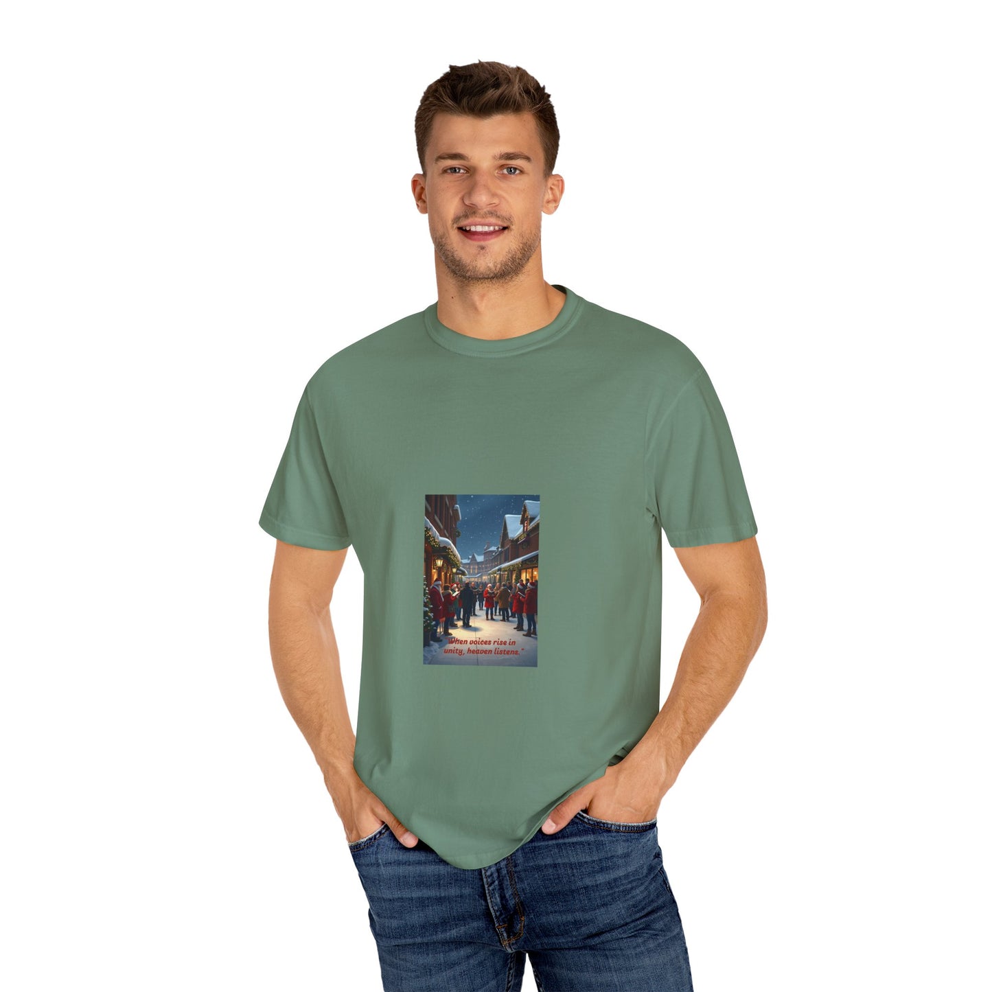 Cozy Winter Scene T-Shirt - Holiday Gift, Casual Wear, Layering Piece, Unisex Tee, Festive Fashion88a