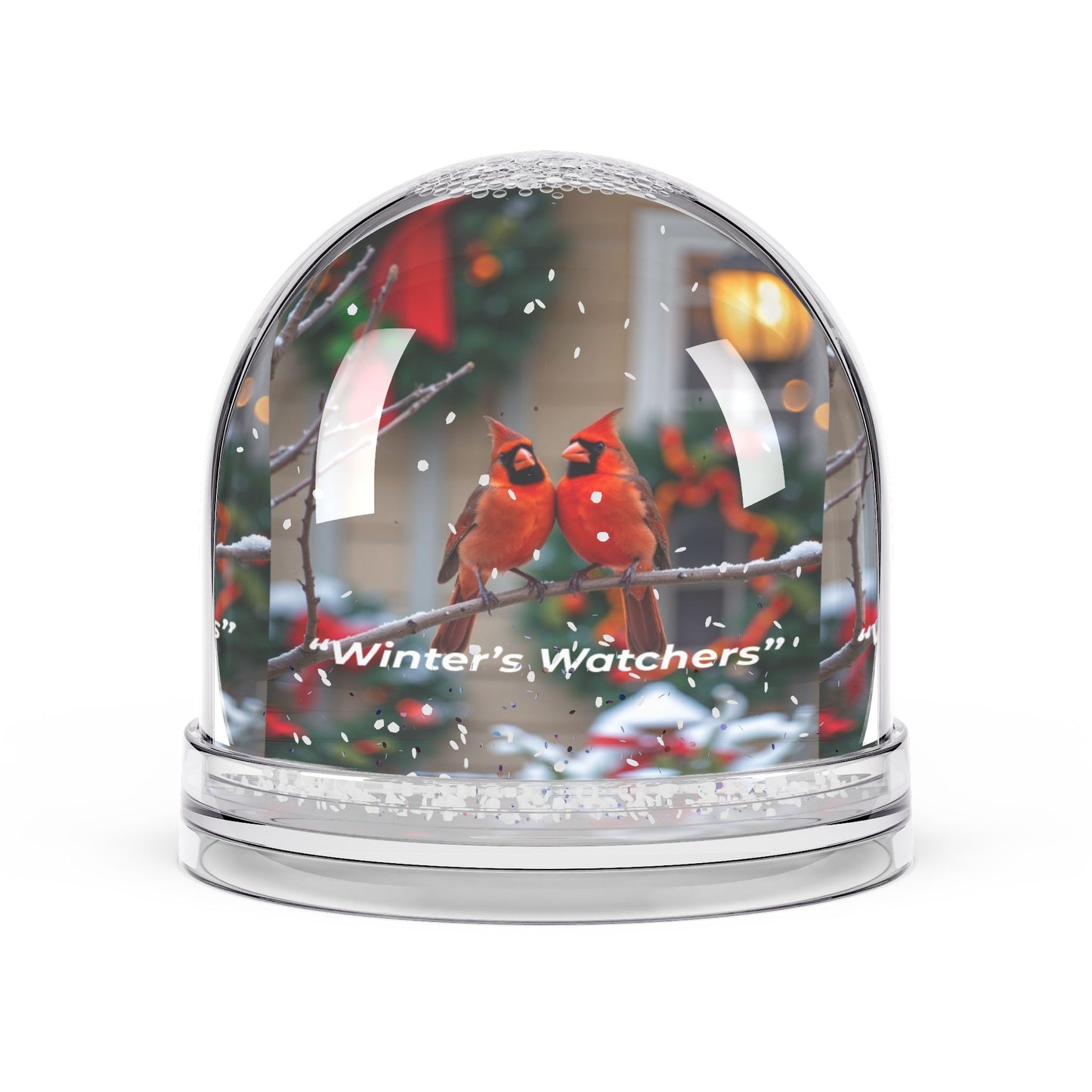 Holiday Snow Globe Decoration, Winter's Watchers Snow Dome, Christmas Home Decor, Seasonal Gifts, Bird Lovers Gift