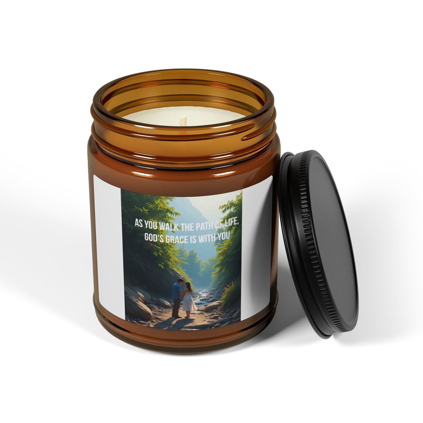 Soy Candle - Inspirational Nature Amber Jar (Multi-Size)