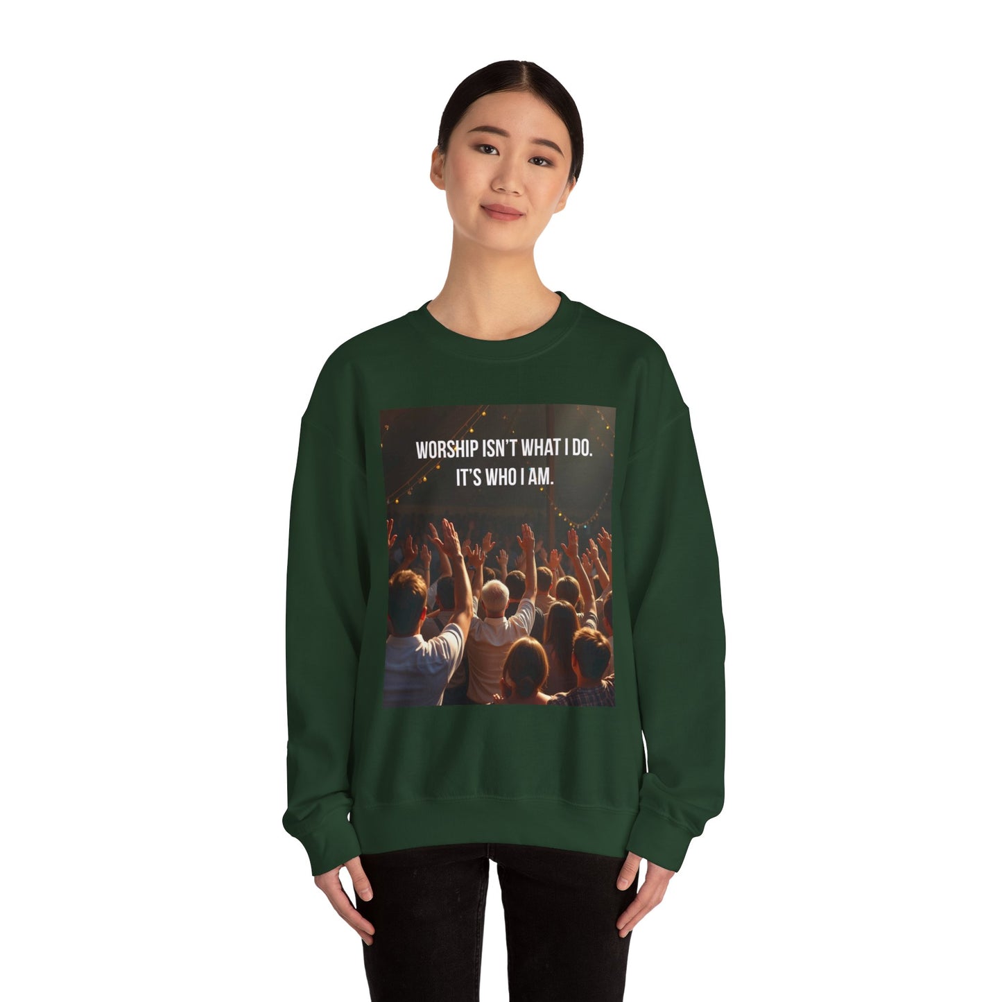 Worship Isn’t What I Do Crewneck Sweatshirt — Christian Concert & Church Worship Pullover