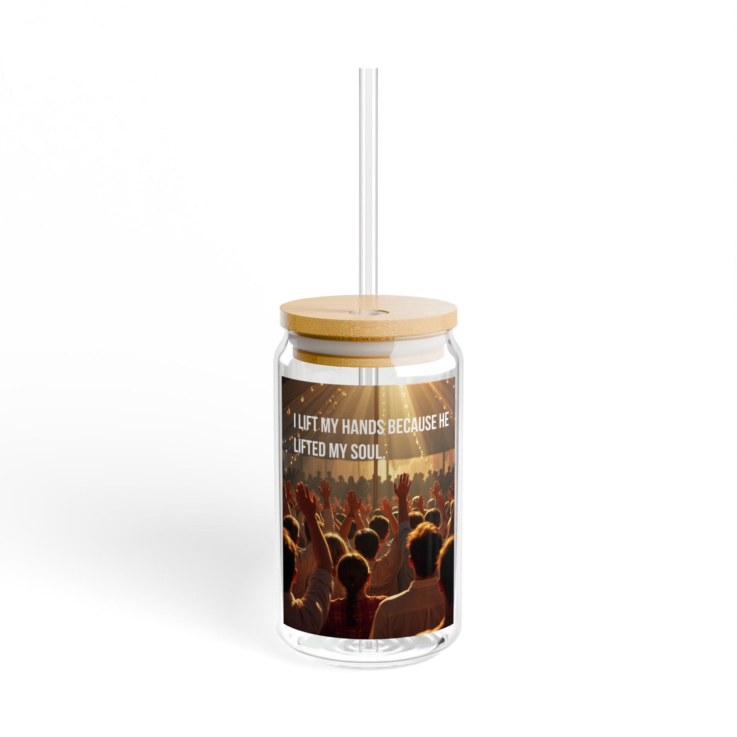 Worship Crowd 16oz Sipper Glass – “I Lift My Hands” Concert Drink Tumbler