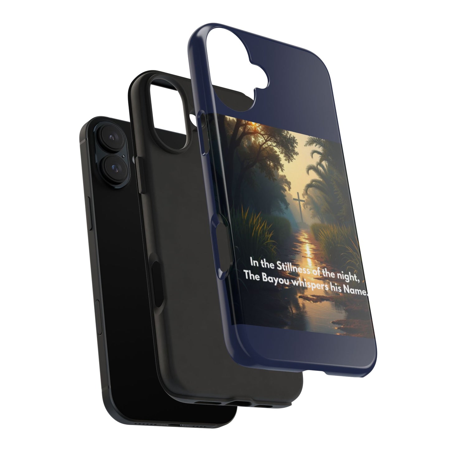 Bayou Cross Phone Case — "In the Stillness of the Night, The Bayou Whispers His Name"