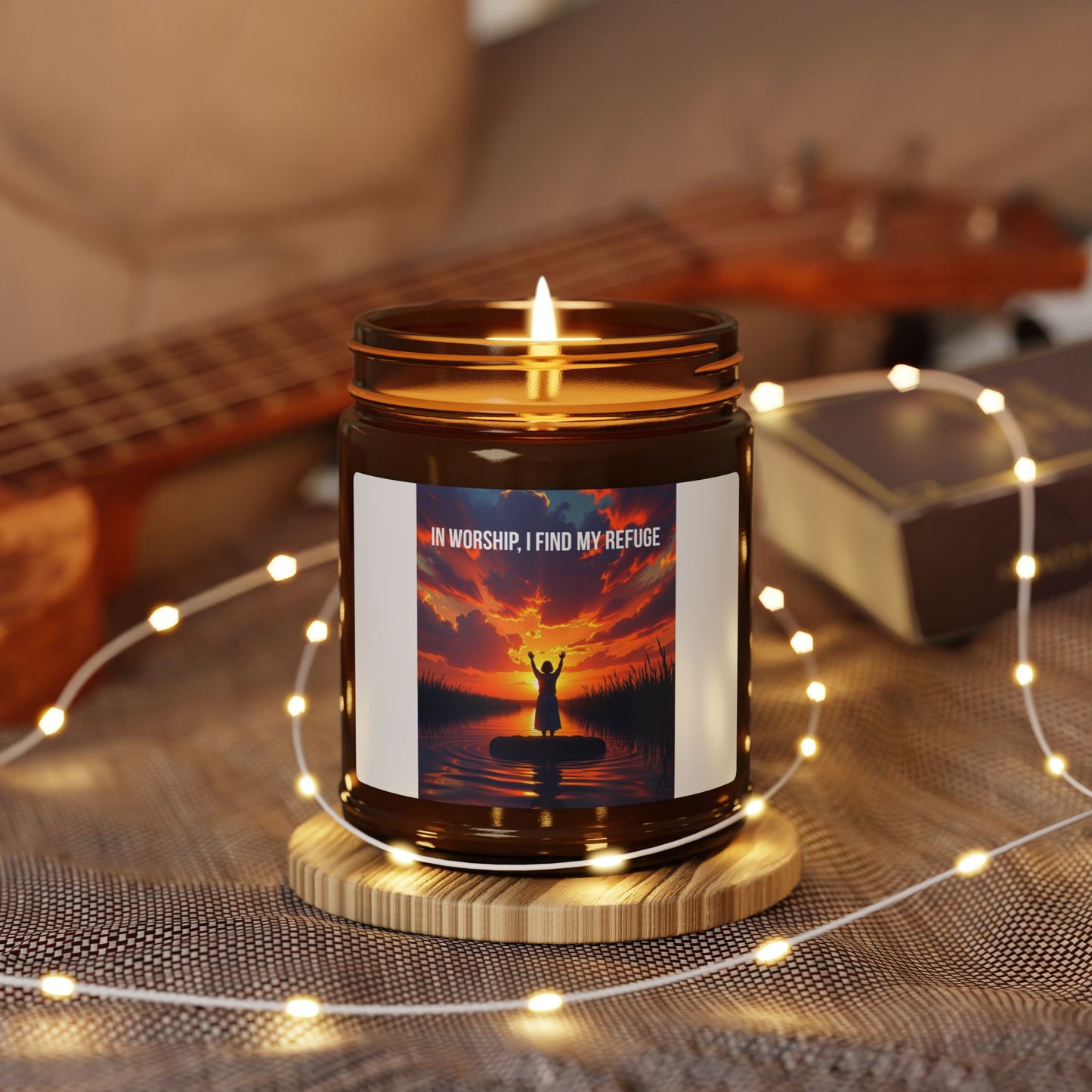 Soy Candle — 'At Sunrise I Find My Home' Amber Jar Scented Candle