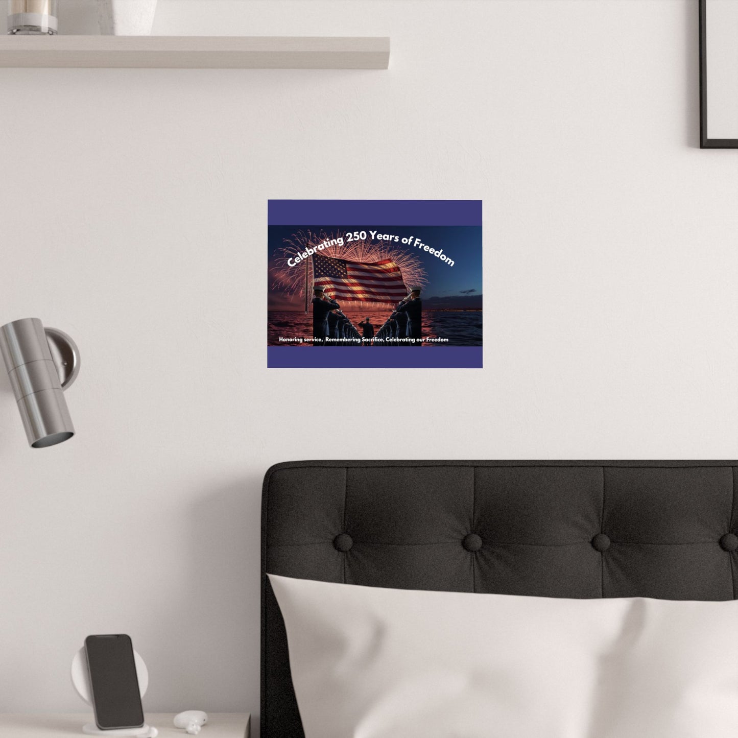 Celebrating 250 Years of Freedom Satin Poster – Patriotic American Flag & Fireworks Memorial Print