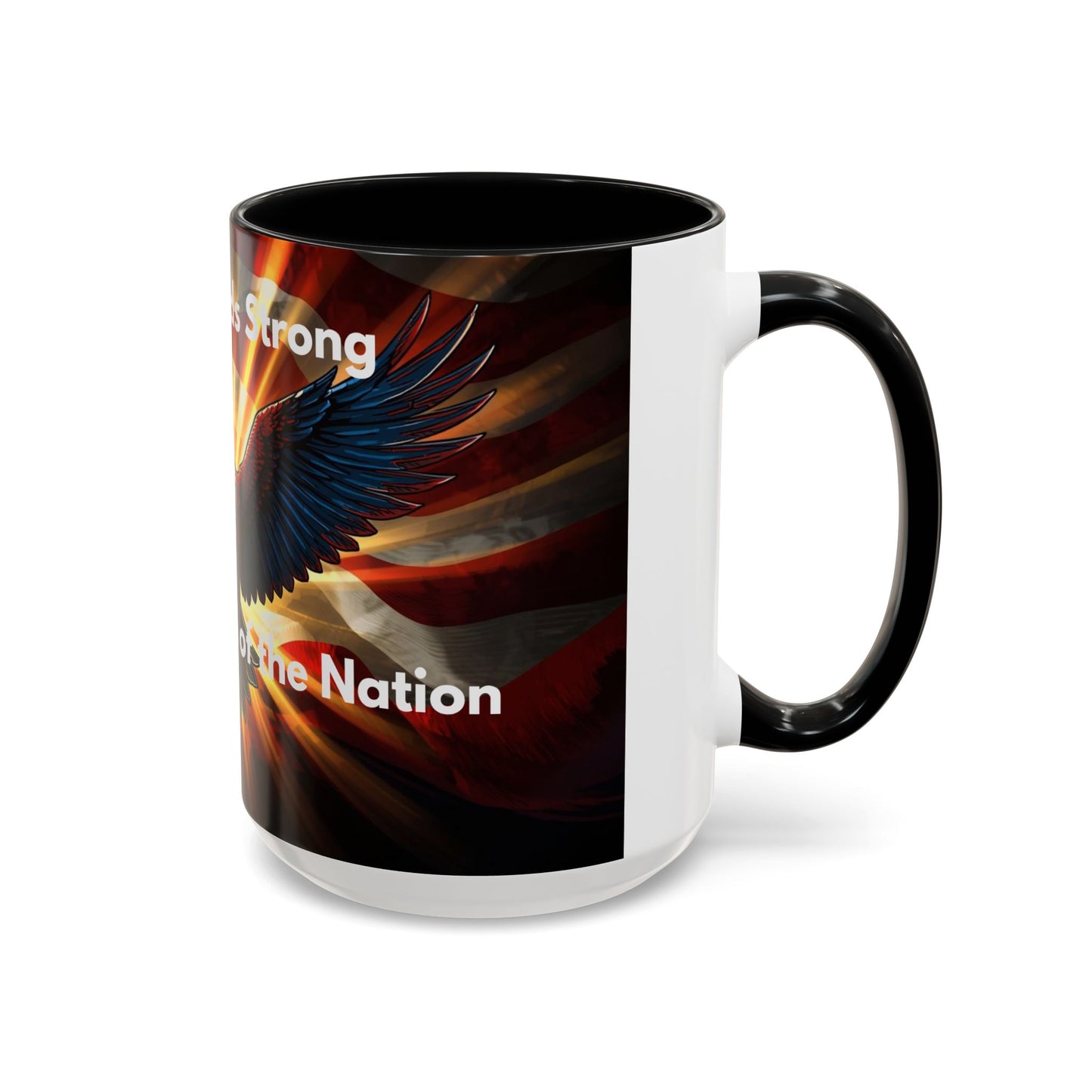 Patriotic Eagle Coffee Mug — "Freedom Stands Strong" Accent 11/15oz