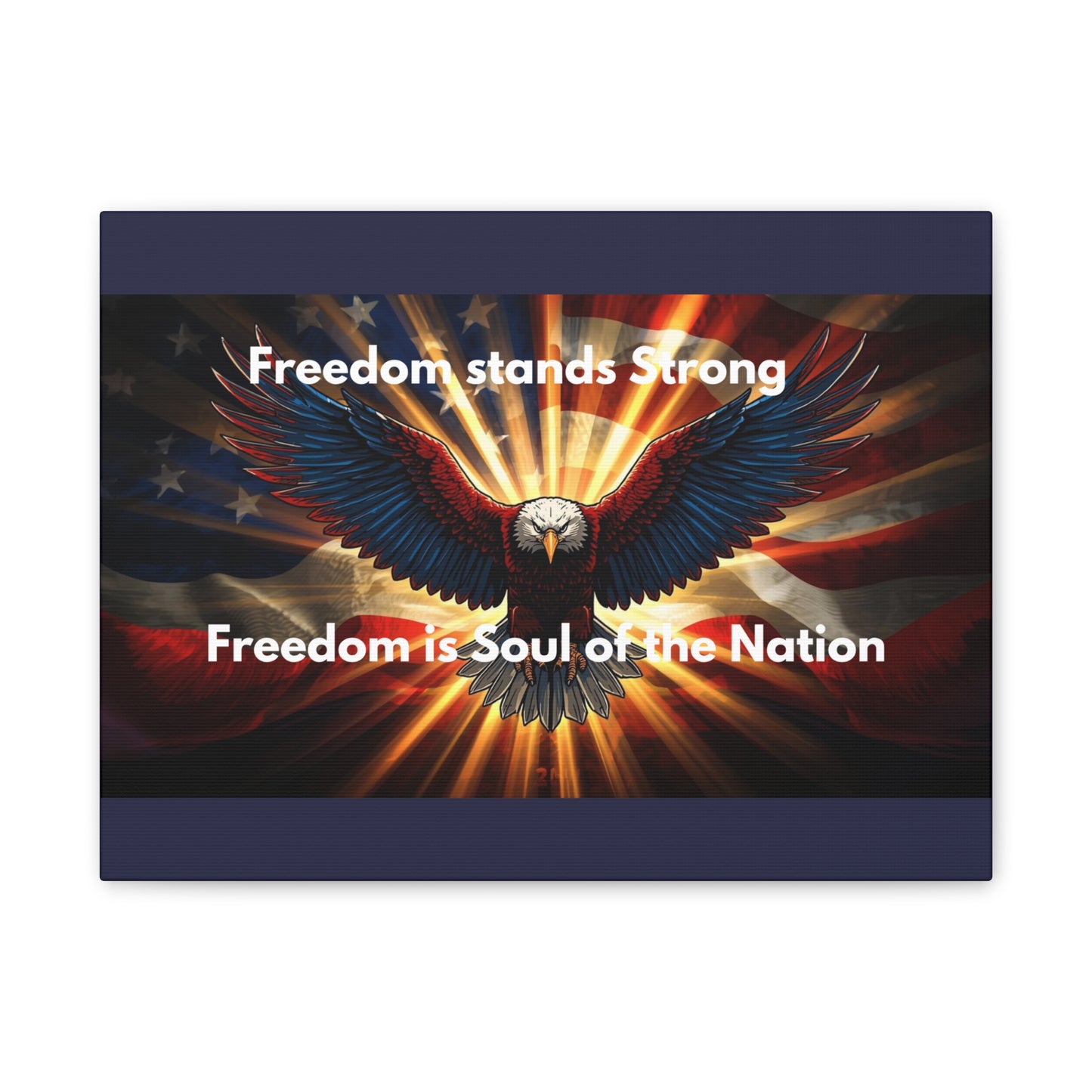 Patriotic Eagle Canvas Print – “Freedom Stands Strong” Wall Art