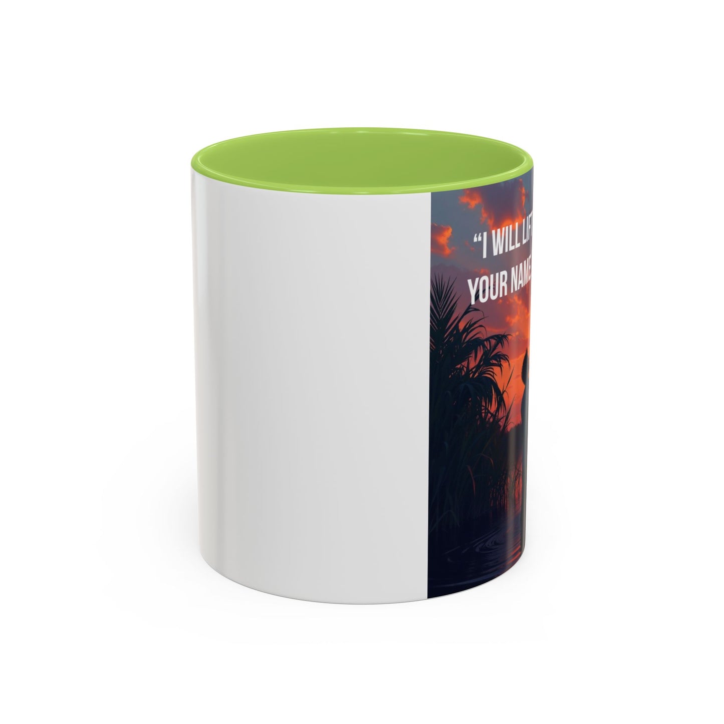 Psalm 63:4 Coffee Mug — "I Will Lift Up My Hands in Your Name" Inspirational Accent Mug