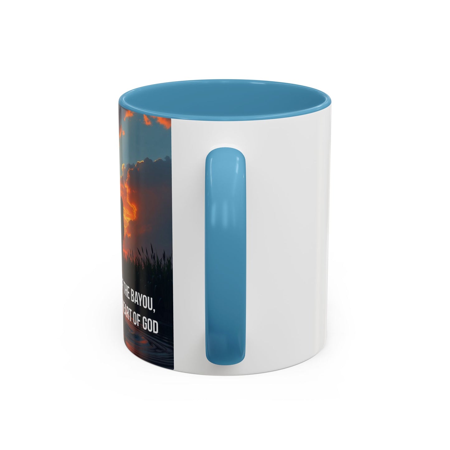 Inspirational Bayou Coffee Mug — "In the Heart of the Bayou, I Found God"