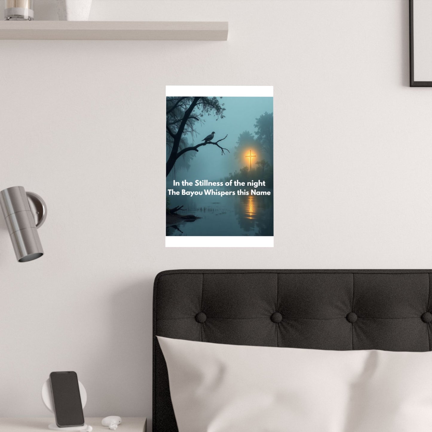 Satin Poster – "In the Stillness of the Night" Bayou Cross Wall Art