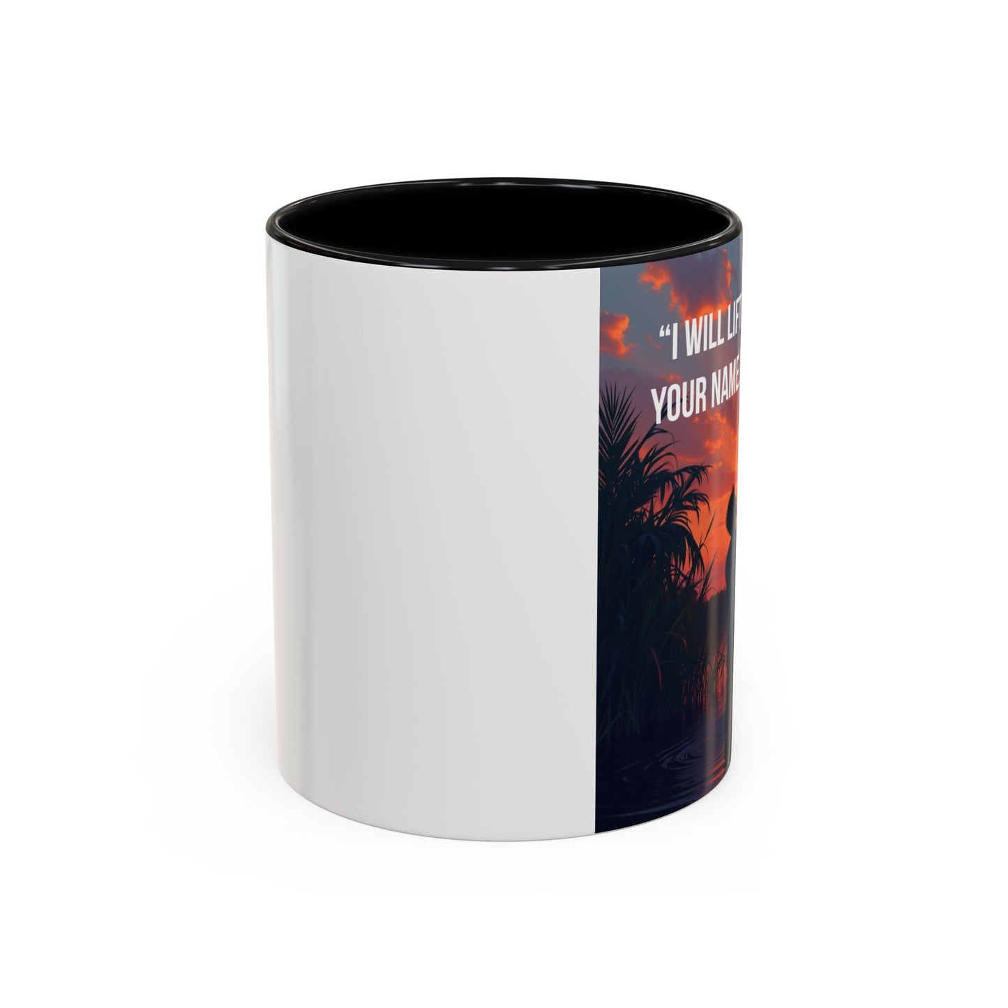 Psalm 63:4 Coffee Mug — "I Will Lift Up My Hands in Your Name" Inspirational Accent Mug