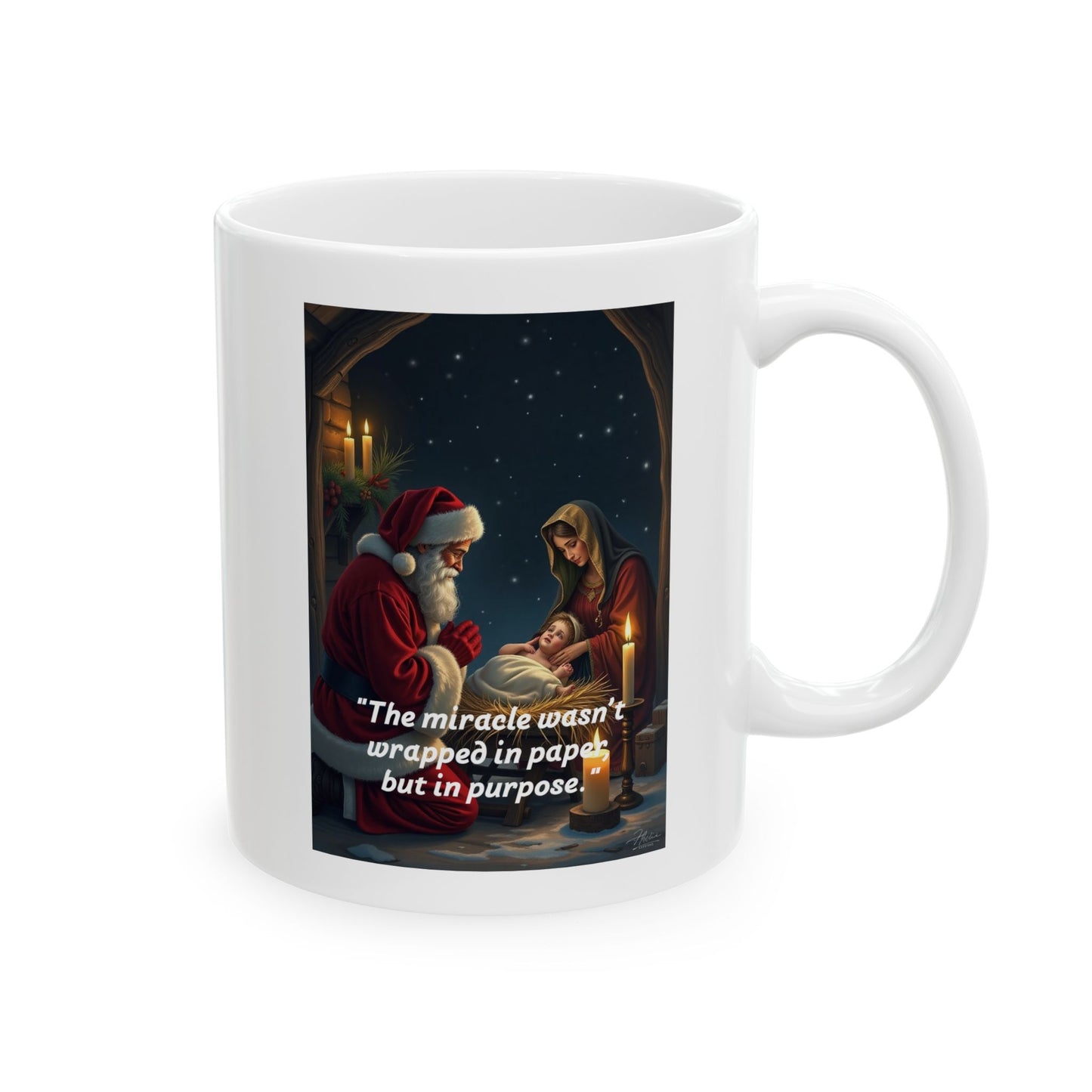 Christmas Inspirational Ceramic Mug – Holiday Gift, Santa Mug, Winter Decor, Hot Cocoa Lover Gift, Religious Tea Cup