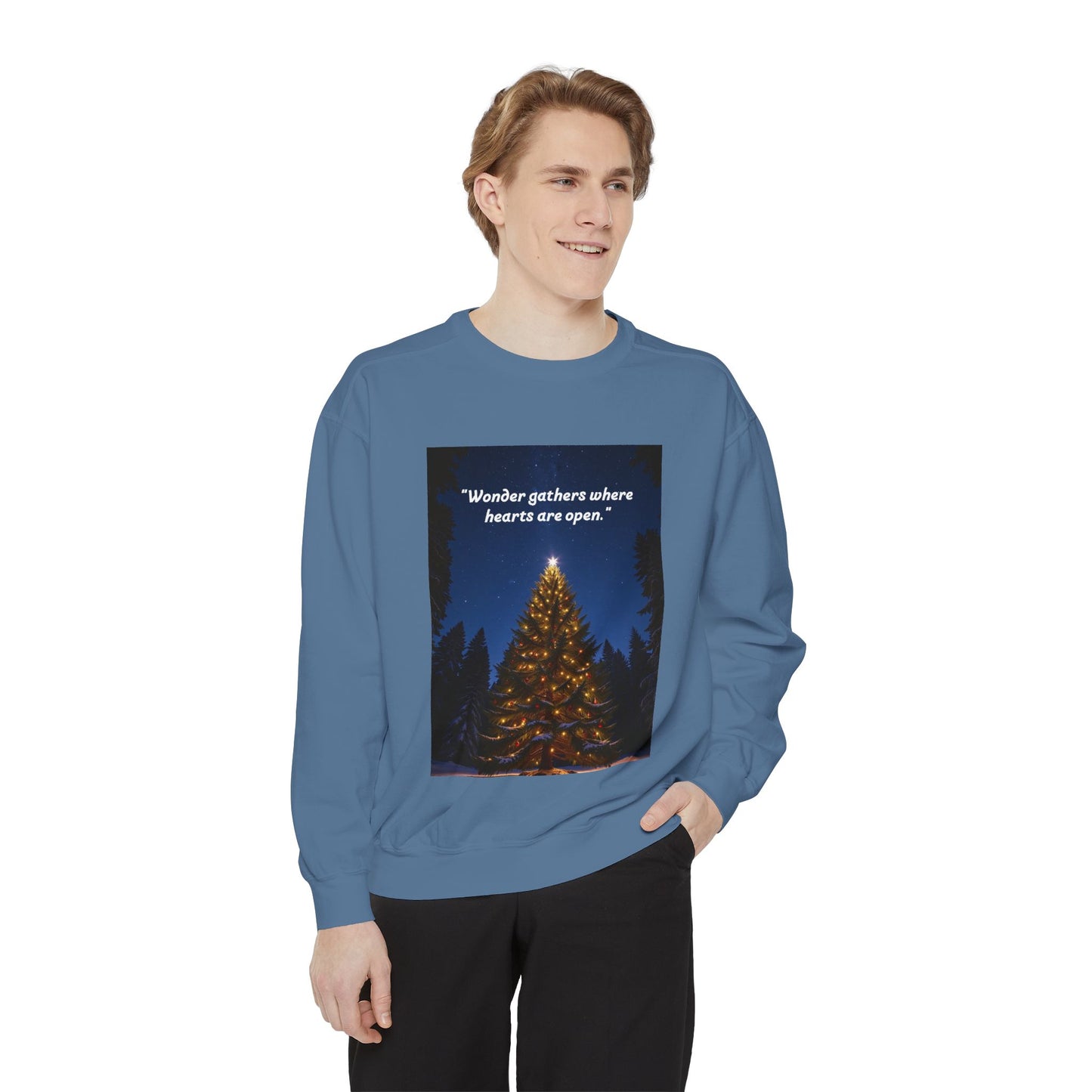Cozy Holiday Sweatshirt with Inspirational Quote