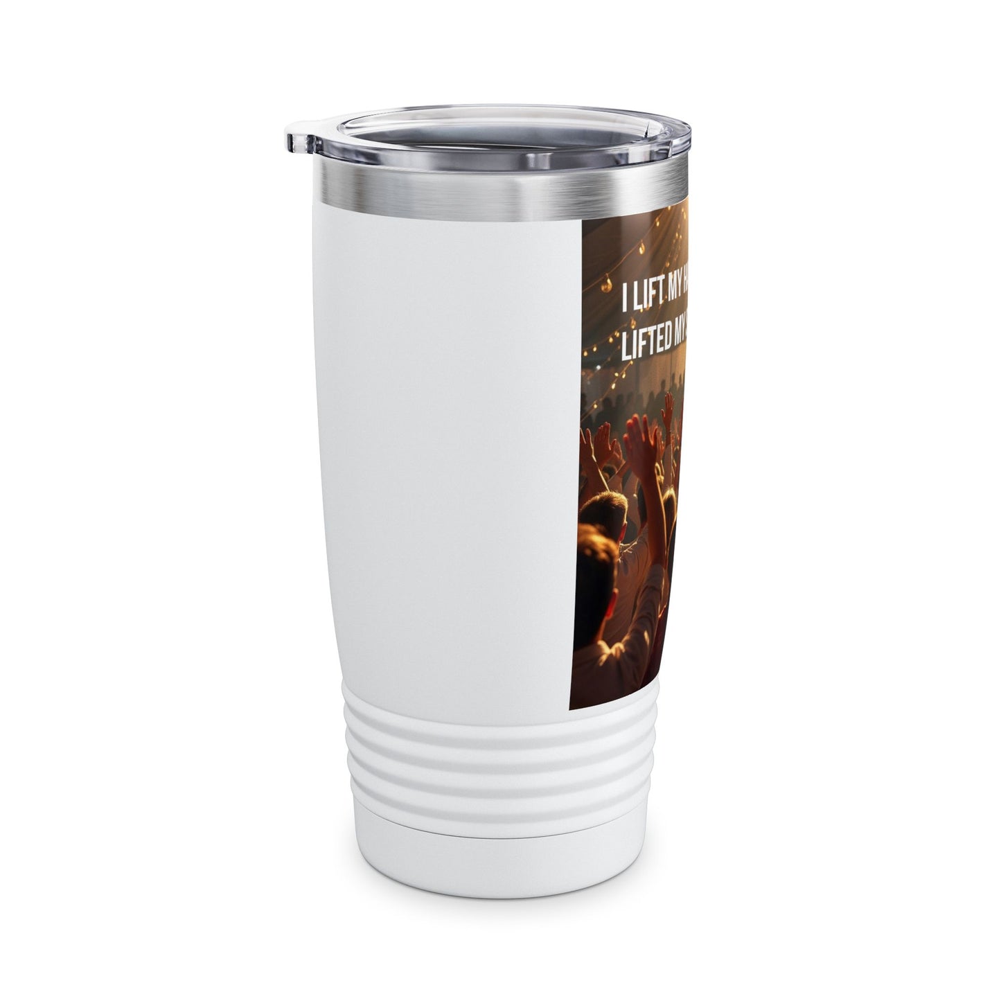 20oz Inspirational Worship Tumbler — "I Lift My Hands Because He Lifted My Soul"