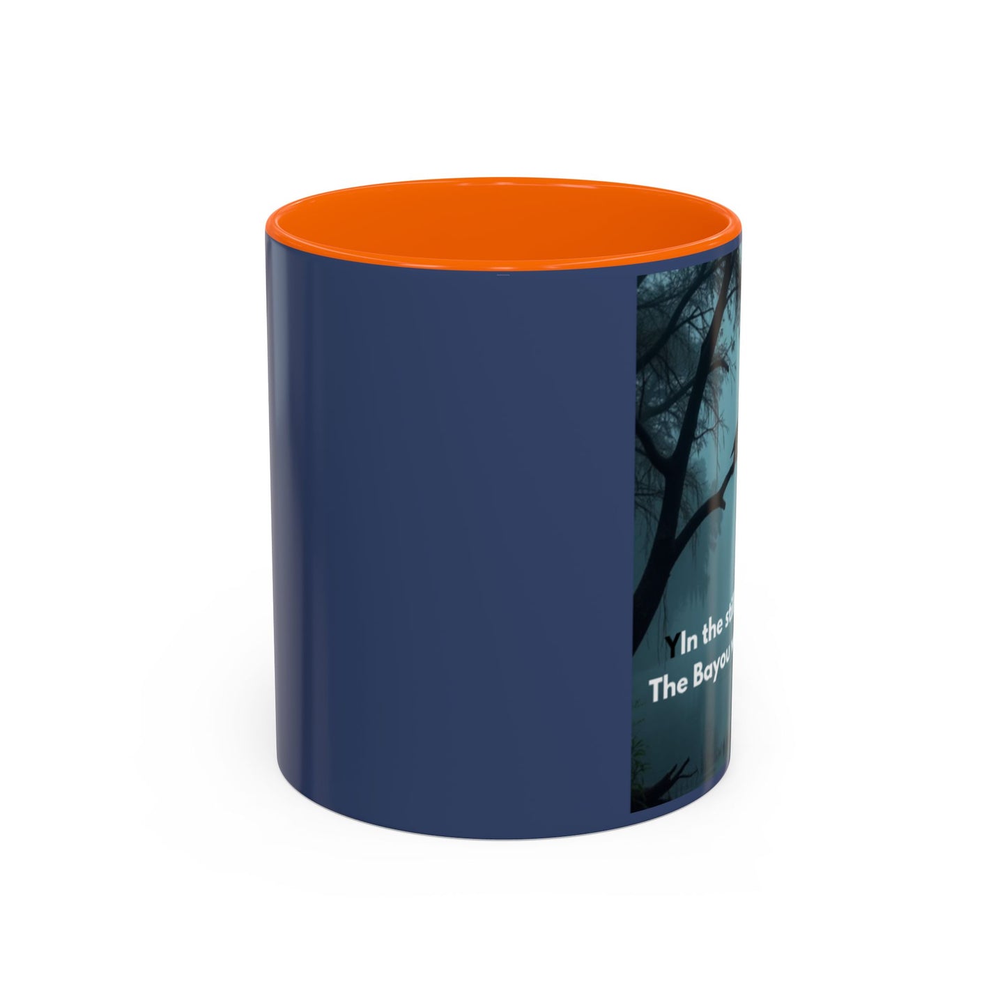 Coffee Mug — Bayou Night Scene with Cross & Quote (In the stillness of the night...)