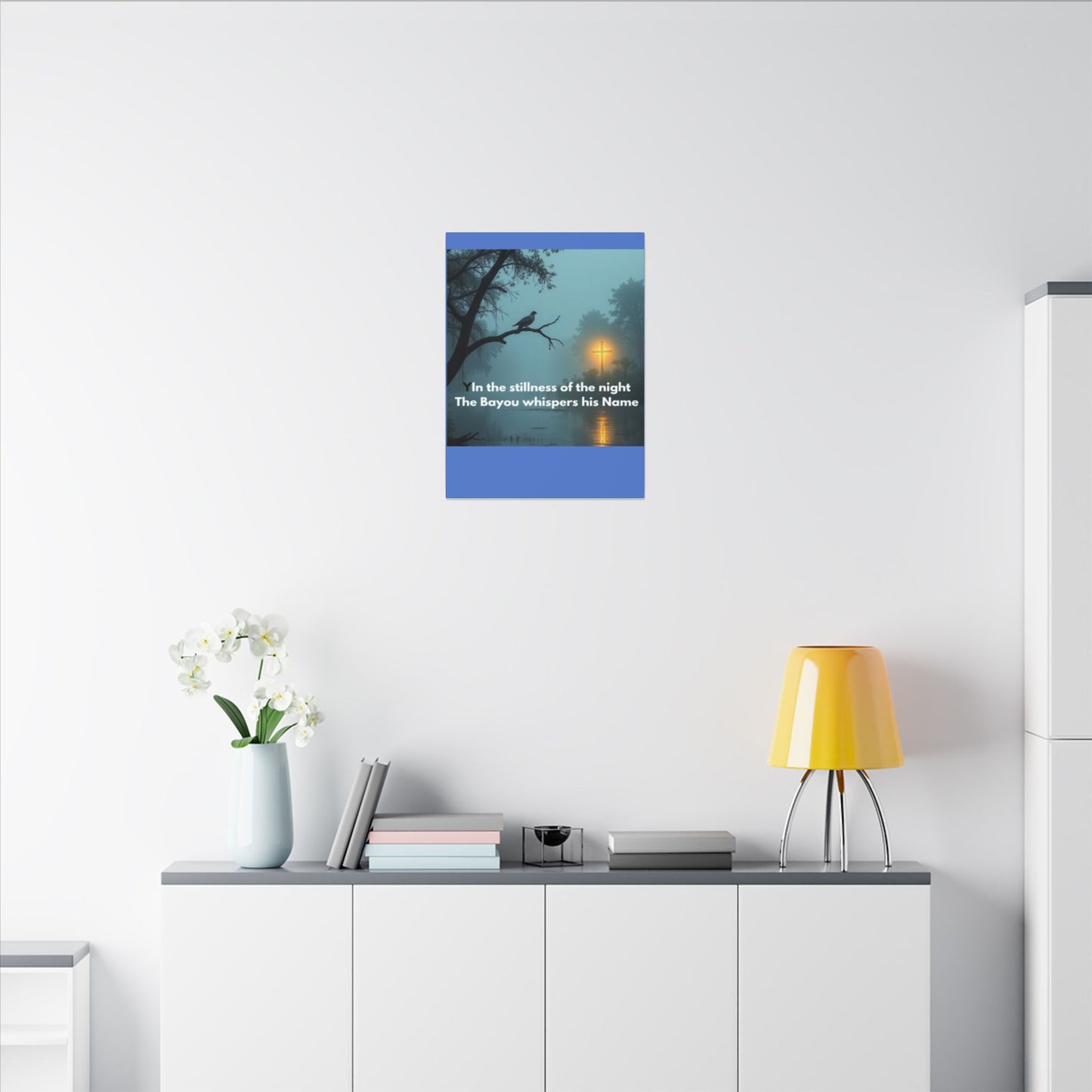 Religious Canvas Wall Art — "In the stillness of the night The Bayou whispers his Name"