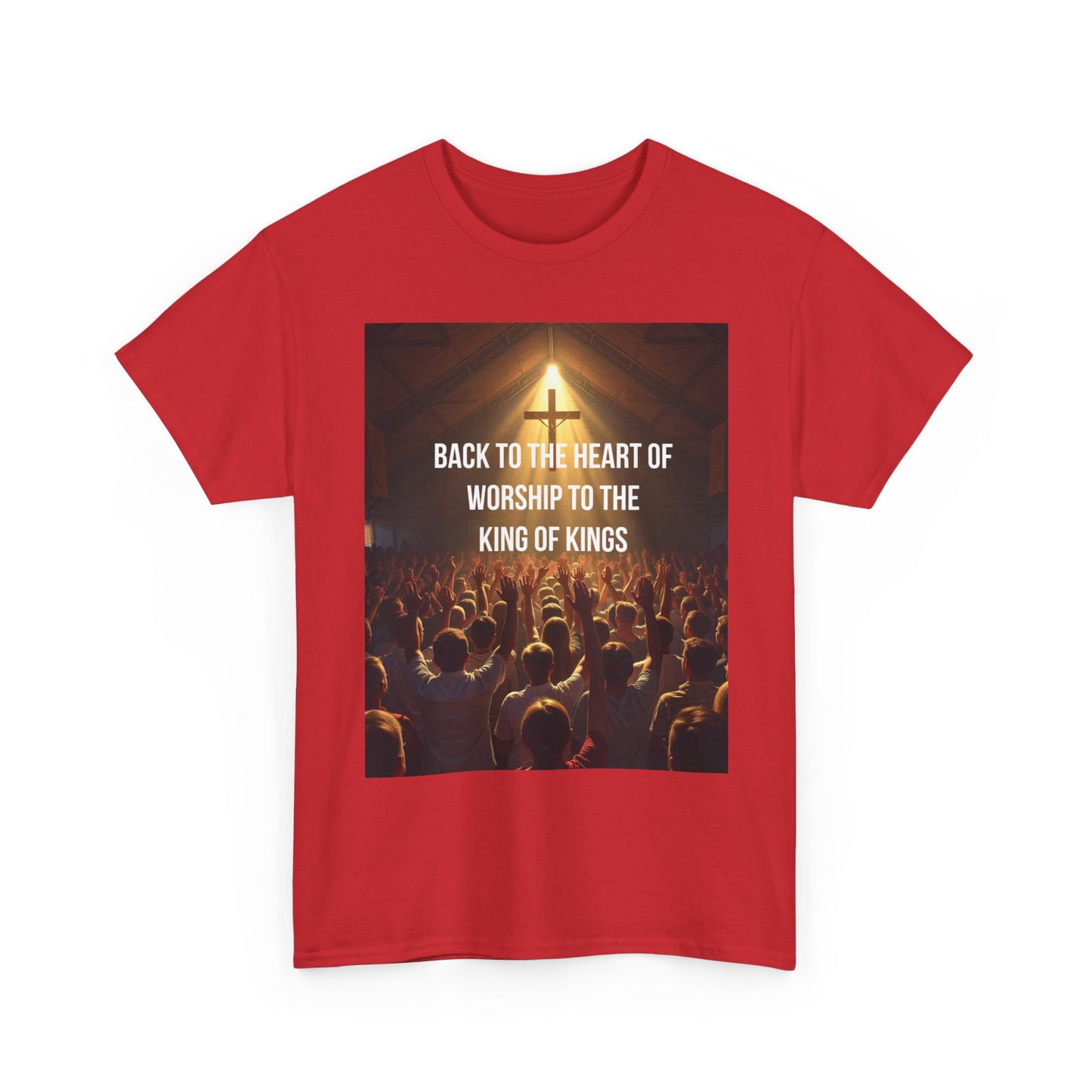 Worship Concert Tee — "Back to the Heart of Worship to the King of Kings" Christian T-Shirt