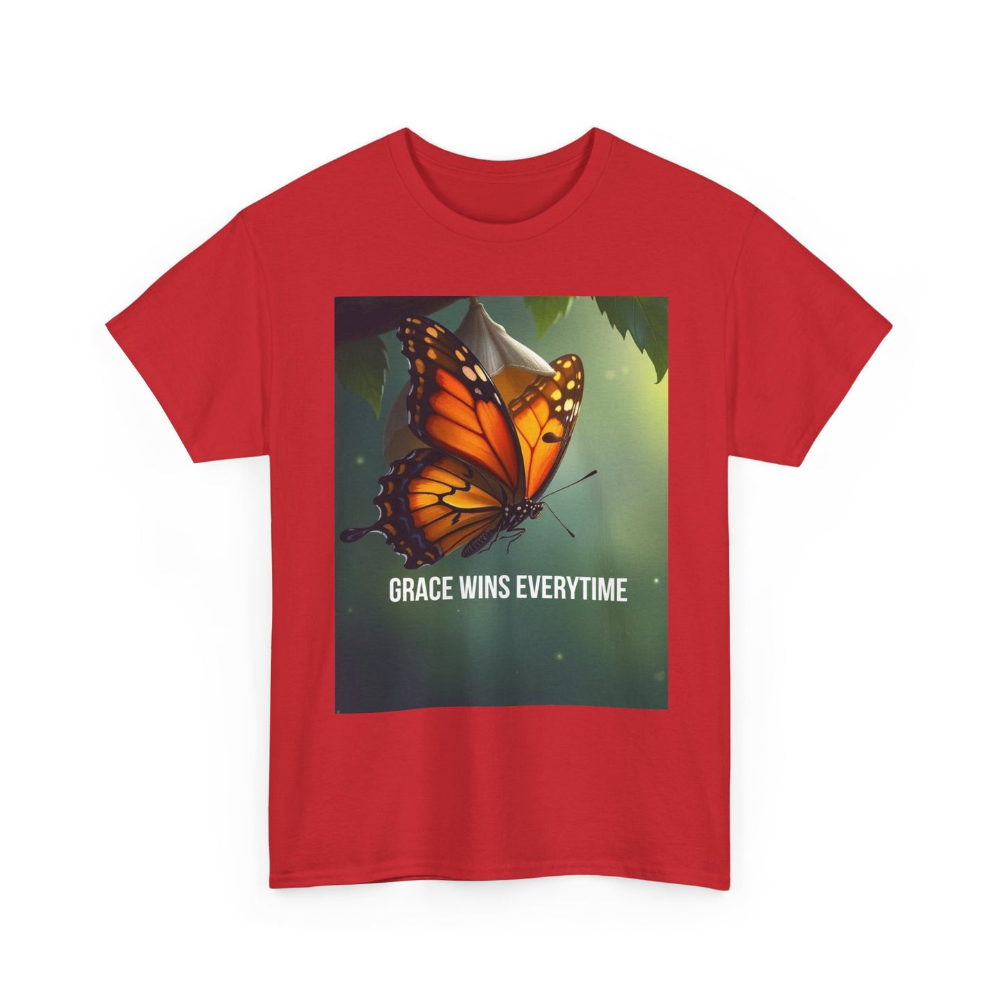 Butterfly 'Grace Wins Everytime' Graphic Tee - Inspirational Nature T-Shirt