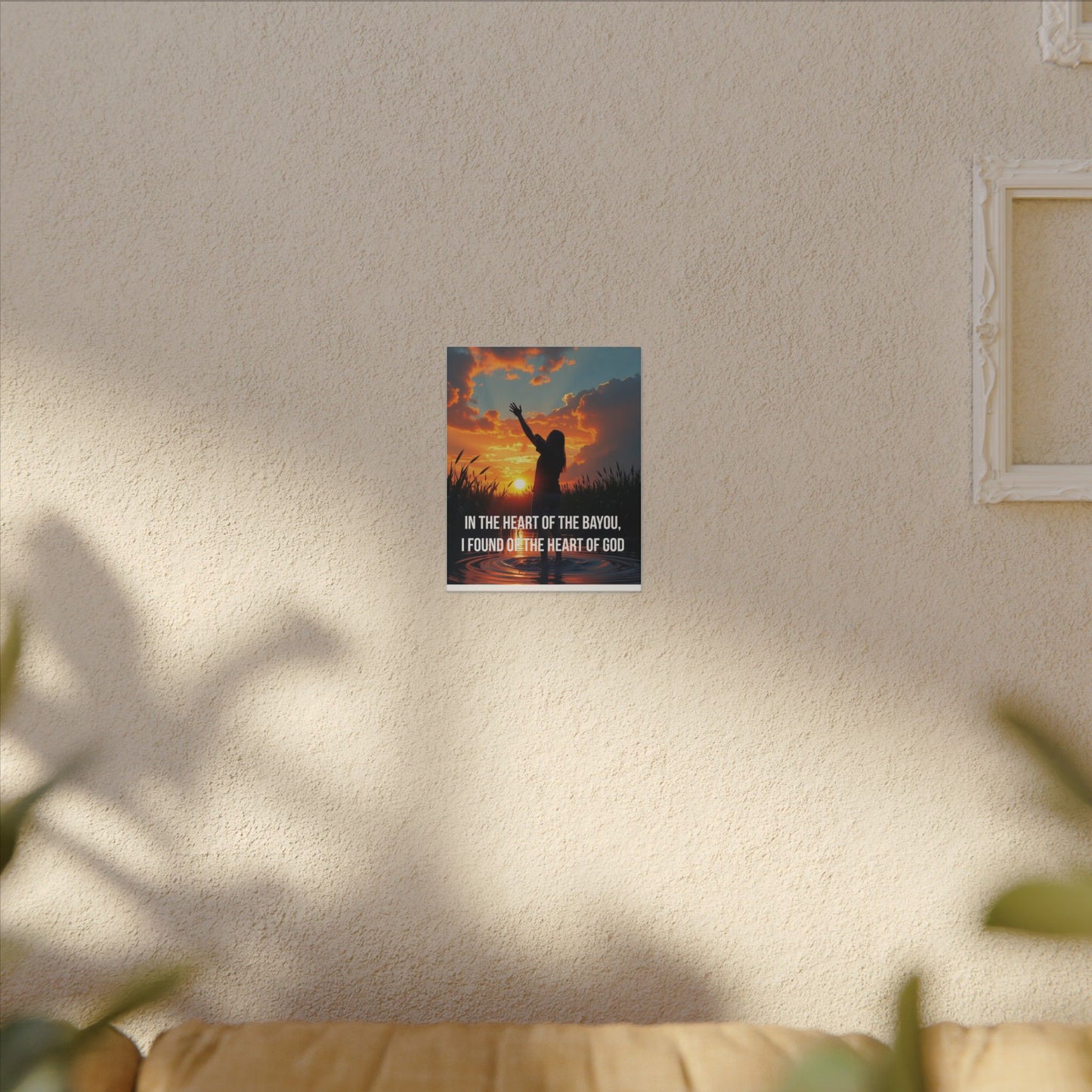 Faith-Inspired Bayou Sunset Canvas - "In the Heart of the Bayou, I Found the Heart of God"
