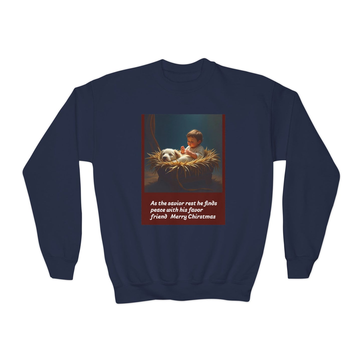 Youth Holiday Crewneck Sweatshirt, Festive Sweatshirt, Christmas Outfits for Kids, Religious Gift for Young Ones, Cozy Winter Apparel, [...]