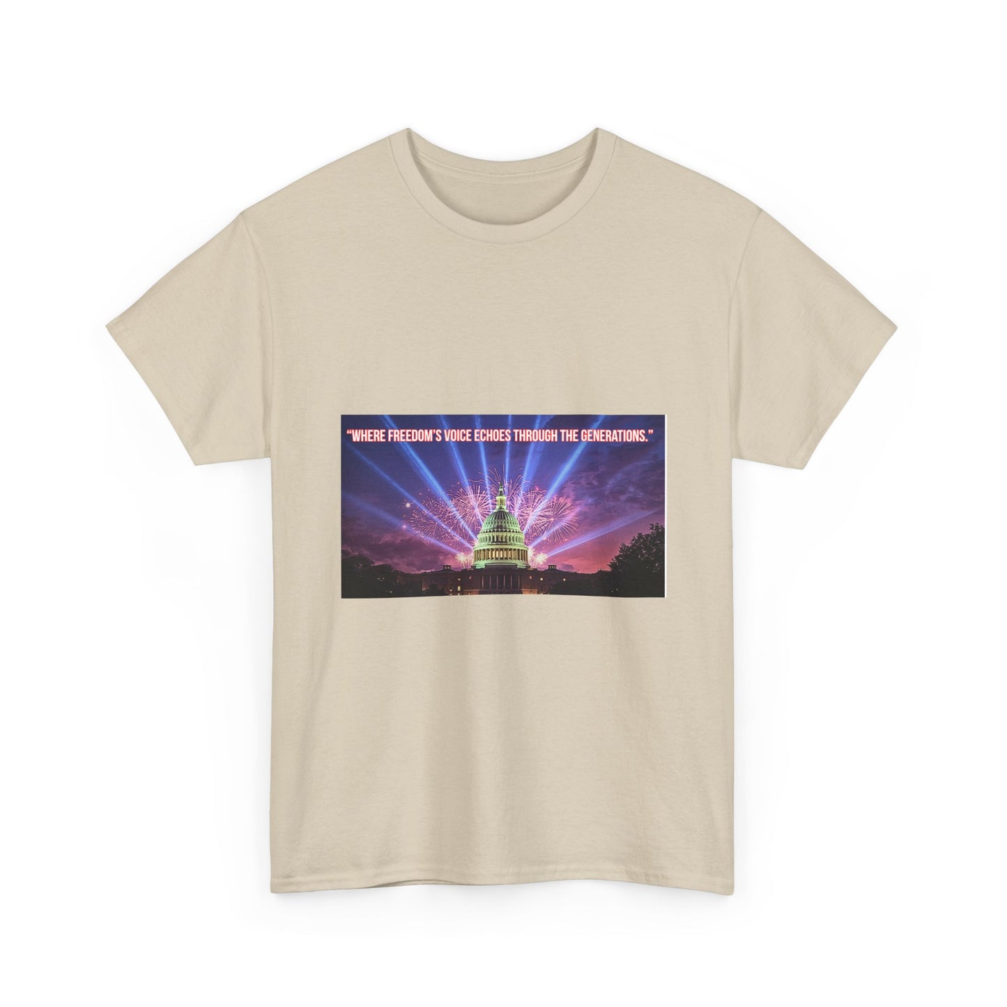 T-Shirt — Capitol Lights Design with 'When Freedom's Voice' Text