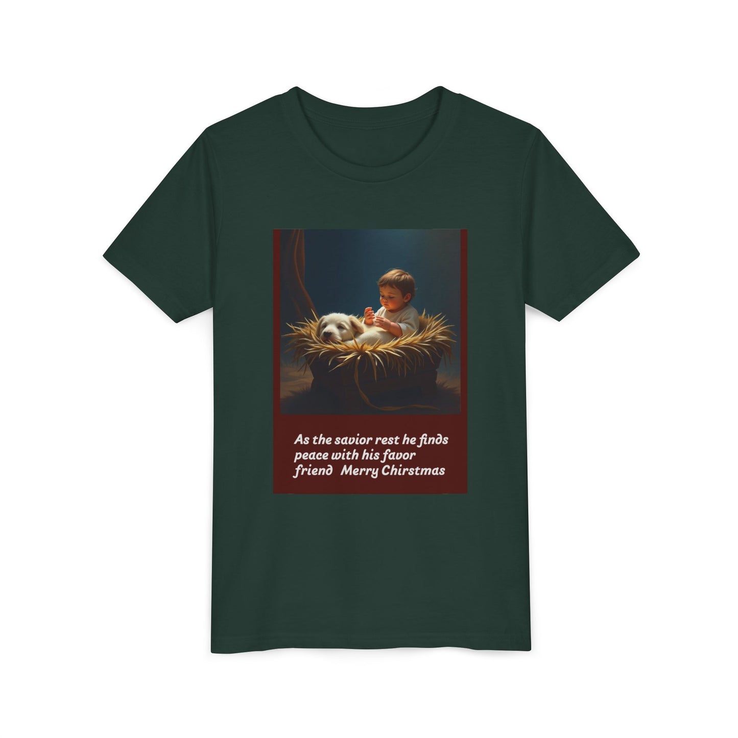 Youth Short Sleeve Tee - Merry Christmas Kid & Panda Design, Holiday Gift, Child's Tee, Cute Christmas Shirt, Winter Apparel